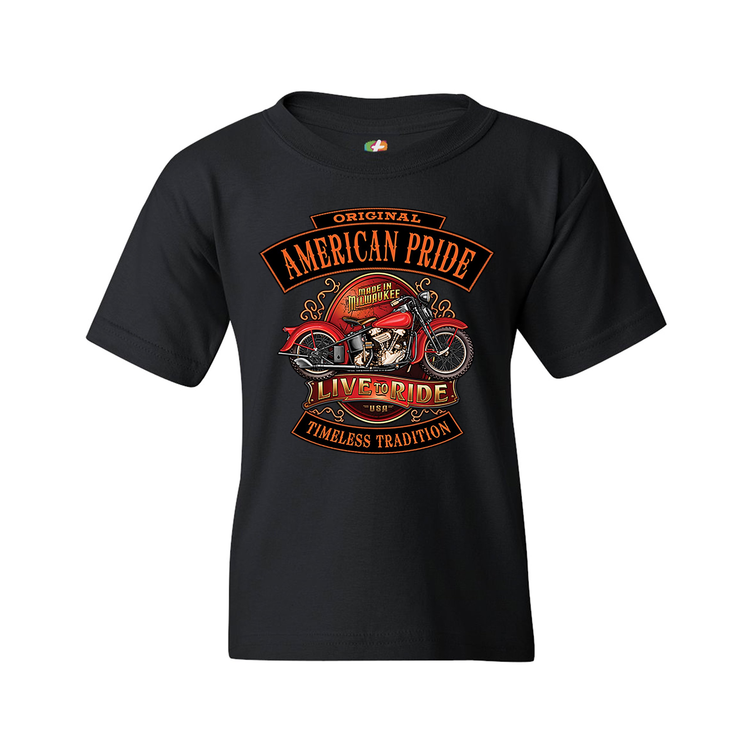 Original American Pride Youth T-shirt Live to Ride Timeless Tradition Kids - Picture 3 of 29