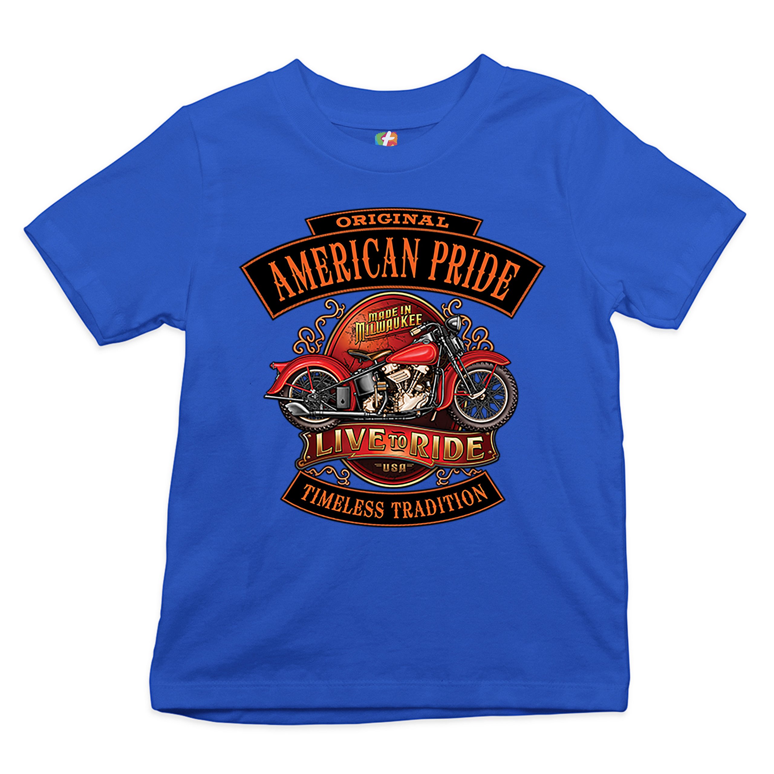 Original American Pride Youth T-shirt Live to Ride Timeless Tradition Kids - Picture 22 of 29