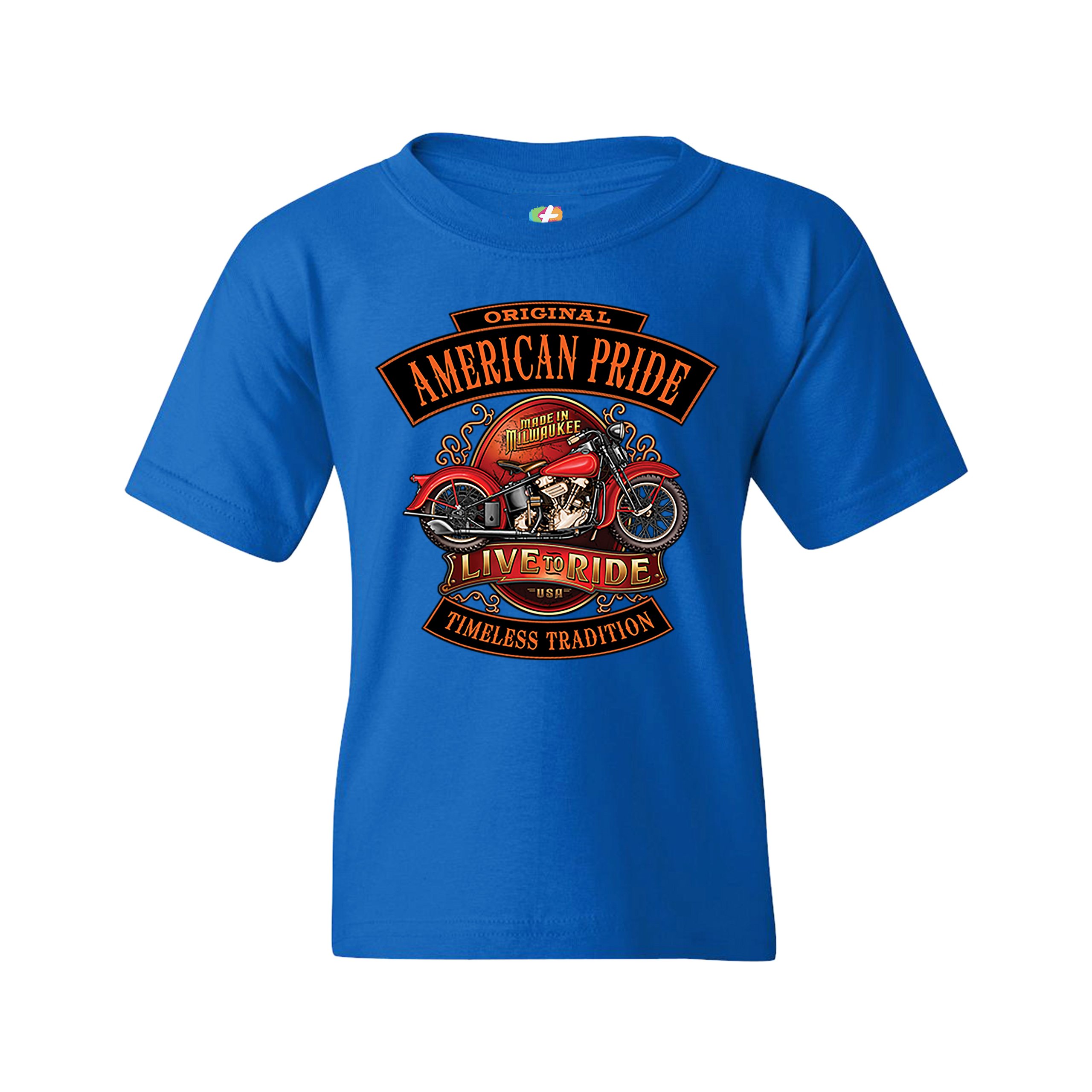 Original American Pride Youth T-shirt Live to Ride Timeless Tradition Kids - Picture 23 of 29