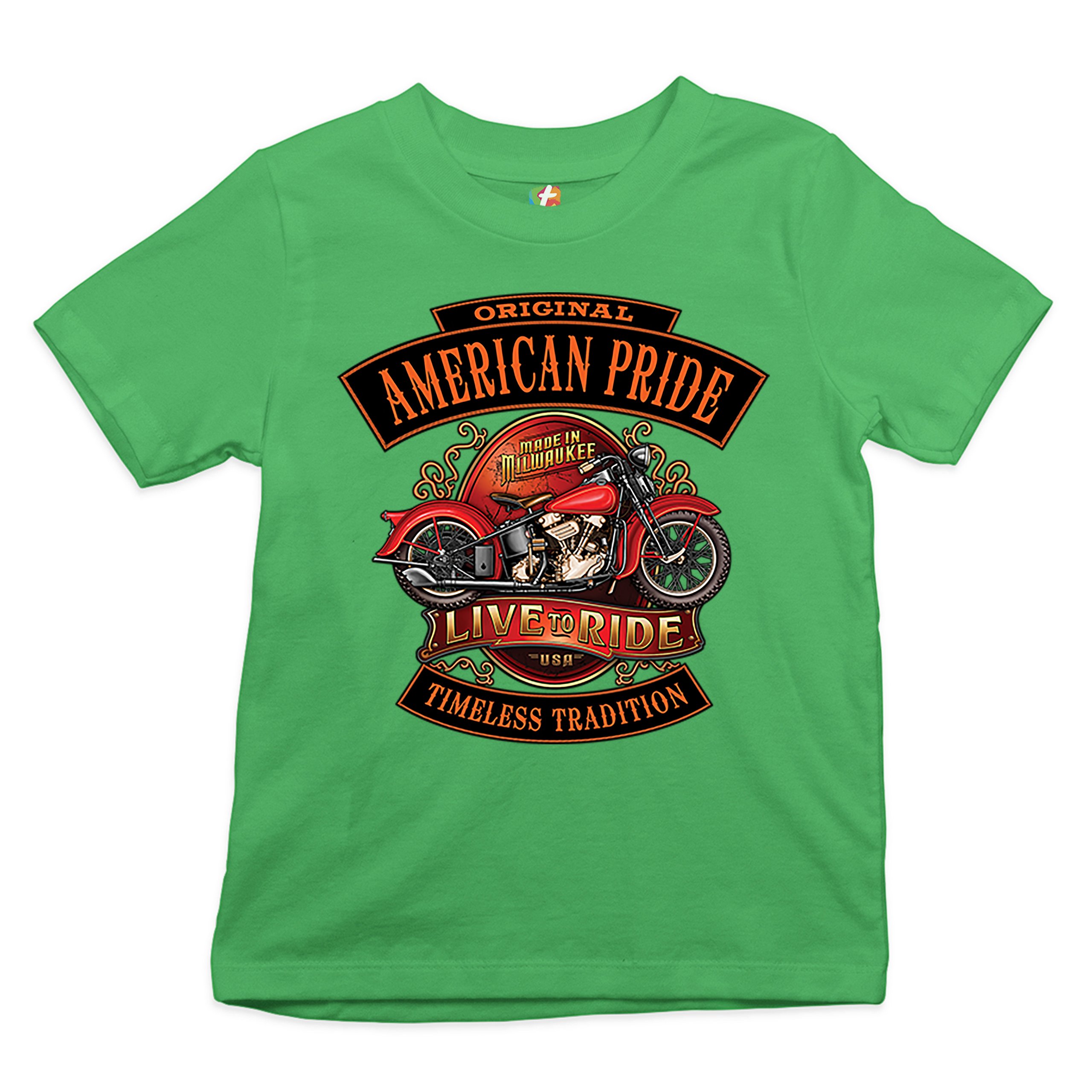 Original American Pride Youth T-shirt Live to Ride Timeless Tradition Kids - Picture 18 of 29