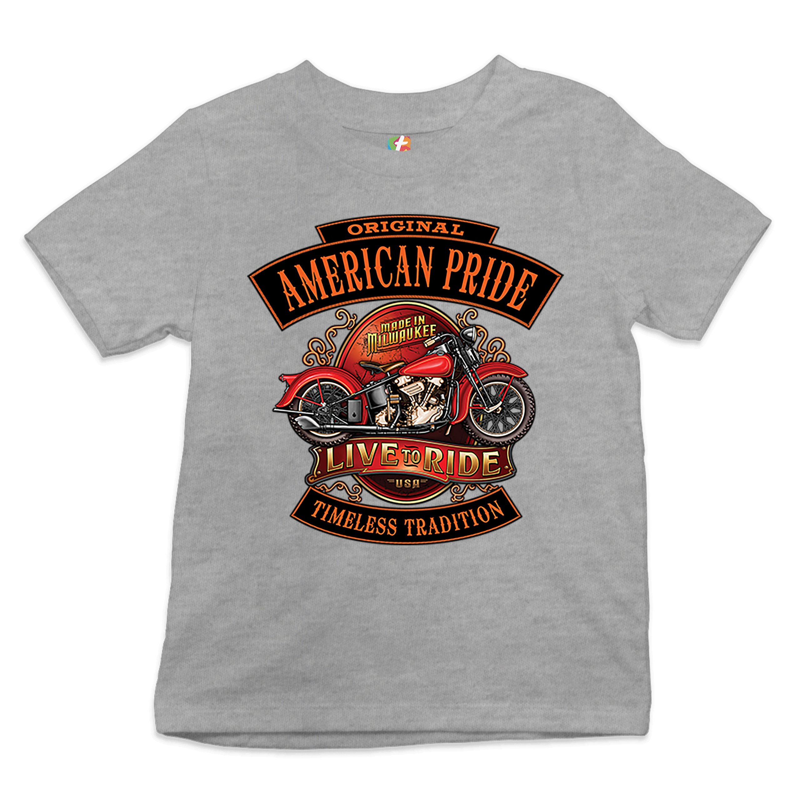 Original American Pride Youth T-shirt Live to Ride Timeless Tradition Kids - Picture 6 of 29