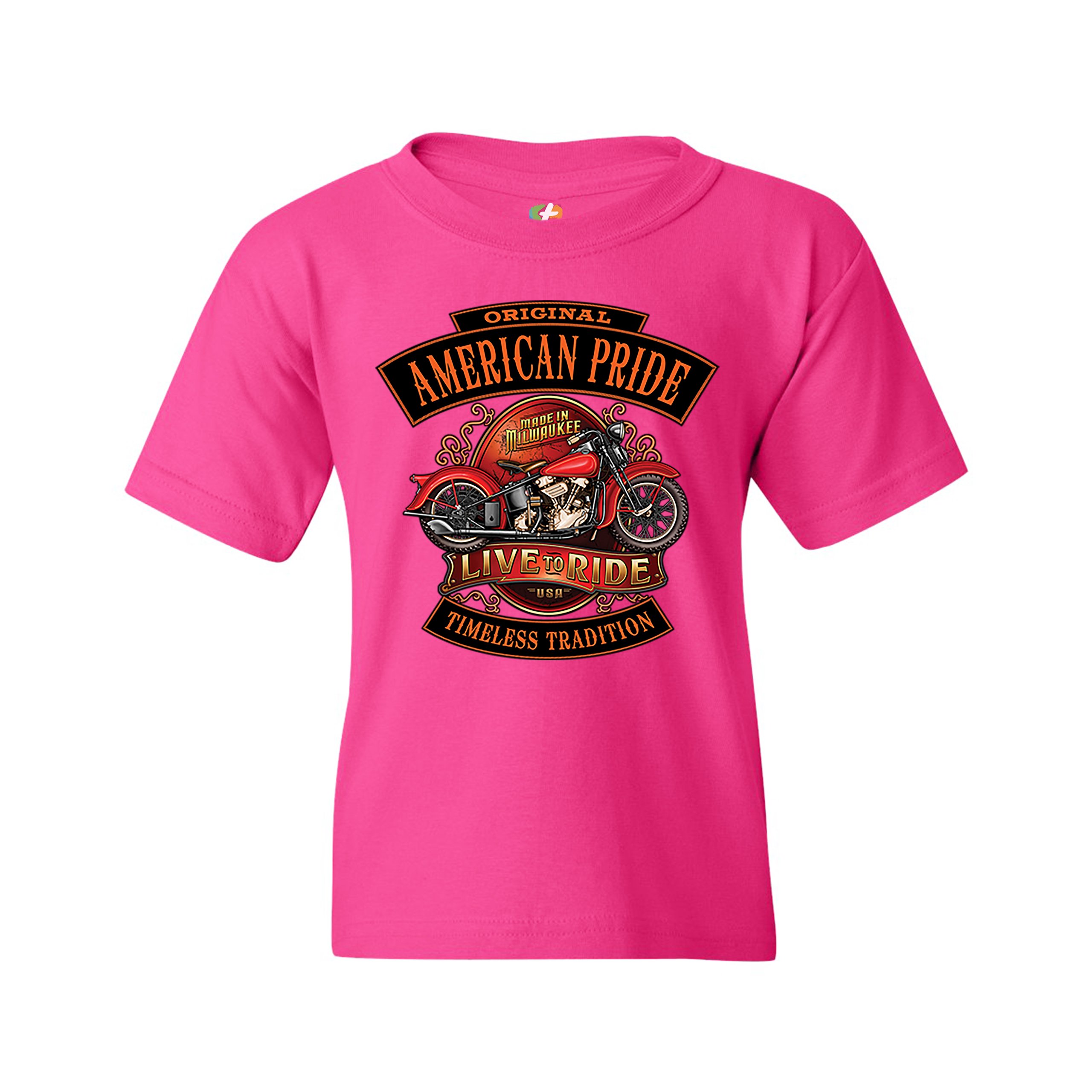 Original American Pride Youth T-shirt Live to Ride Timeless Tradition Kids - Picture 27 of 29