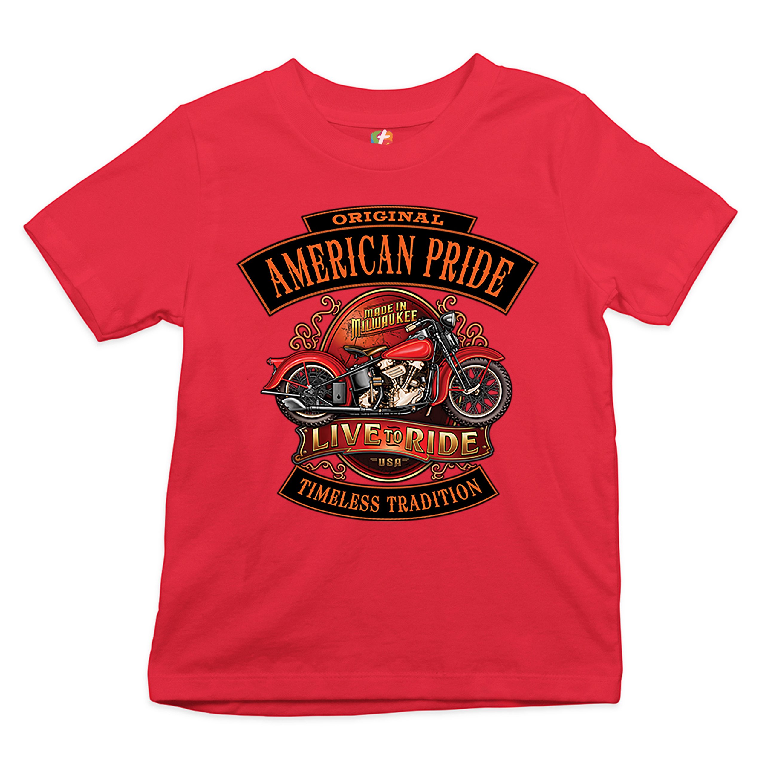 Original American Pride Youth T-shirt Live to Ride Timeless Tradition Kids - Picture 10 of 29