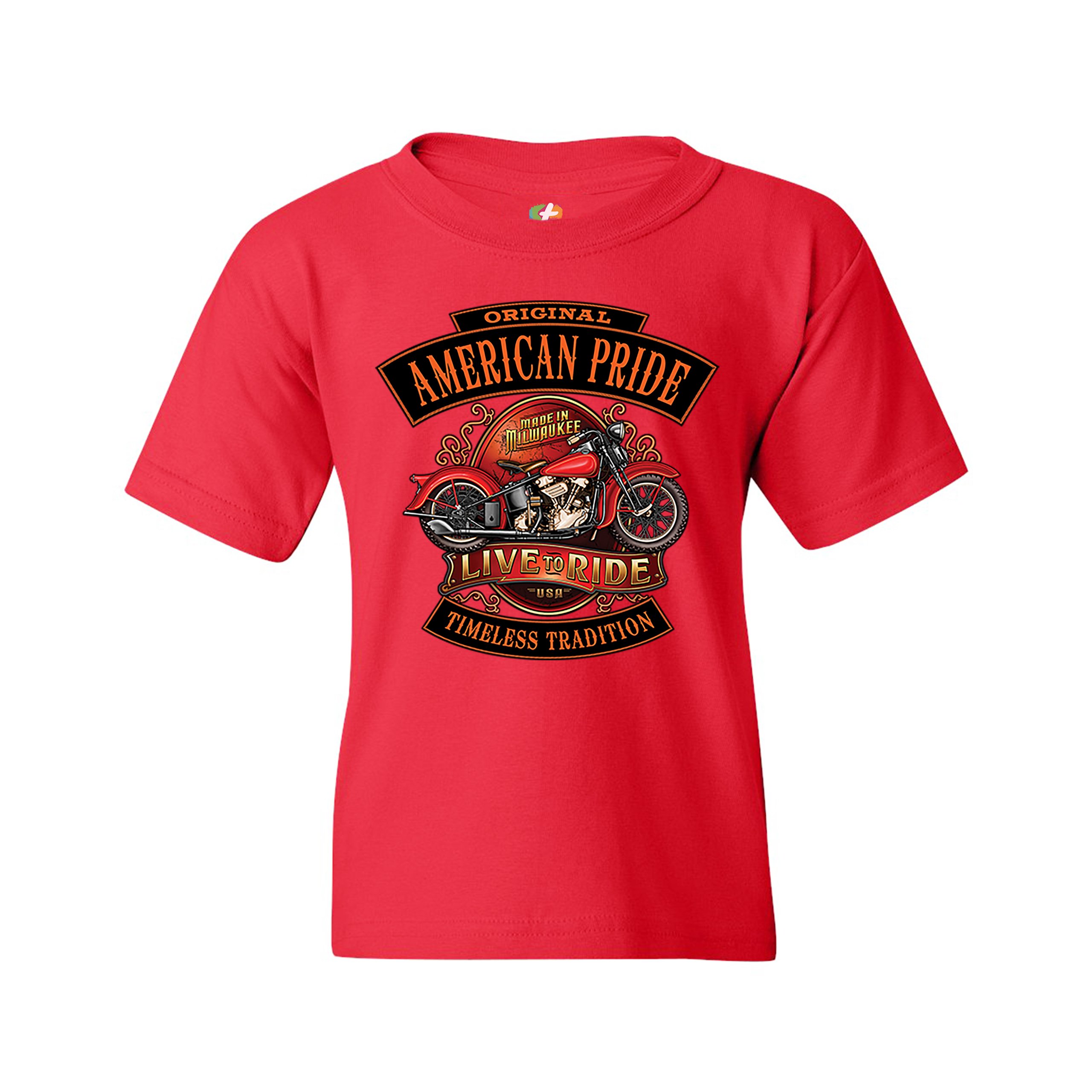 Original American Pride Youth T-shirt Live to Ride Timeless Tradition Kids - Picture 11 of 29