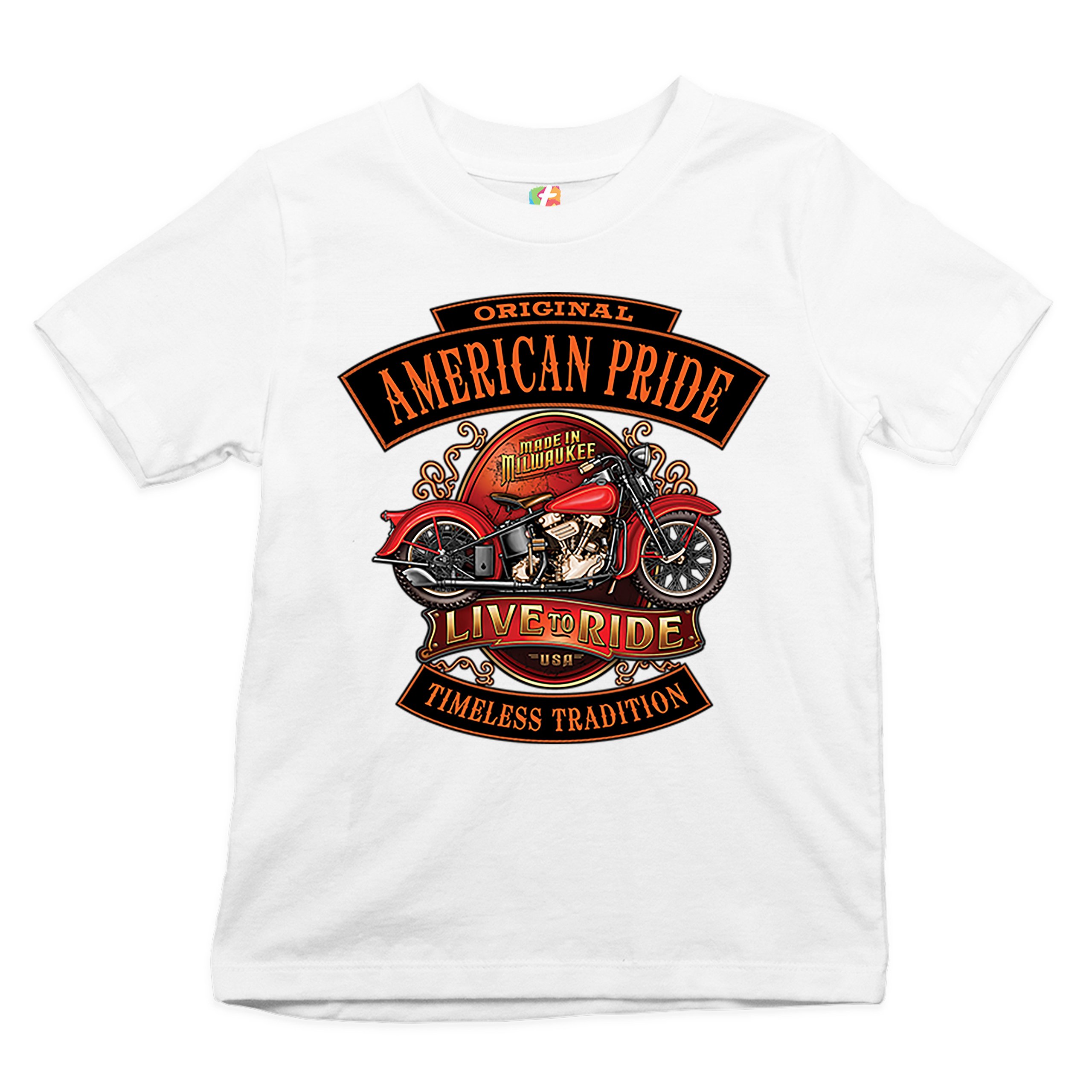 Original American Pride Youth T-shirt Live to Ride Timeless Tradition Kids - Picture 14 of 29