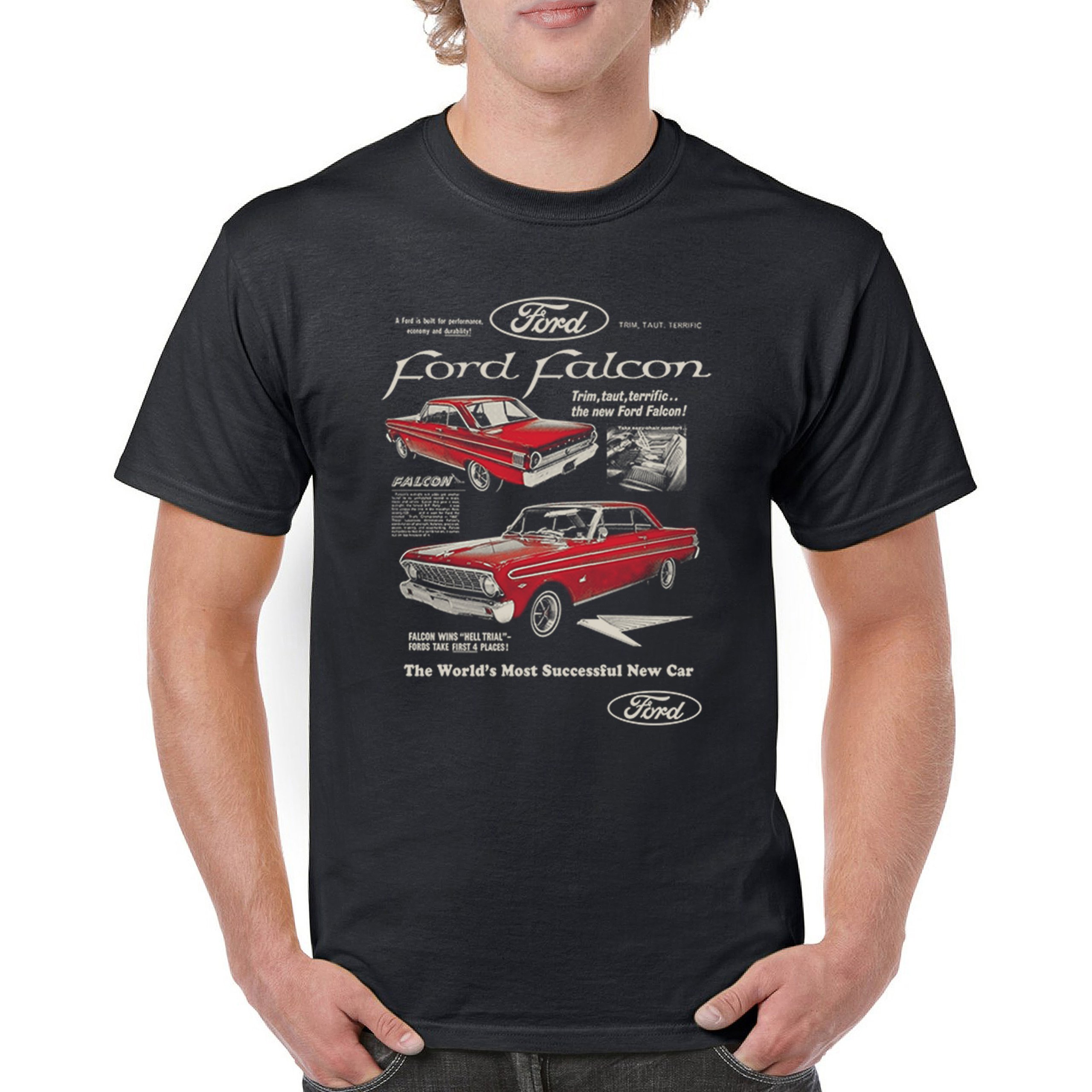 Ford Falcon Retro Poster T-shirt 1960-70 Muscle Car Classic Ride Men’s Tee