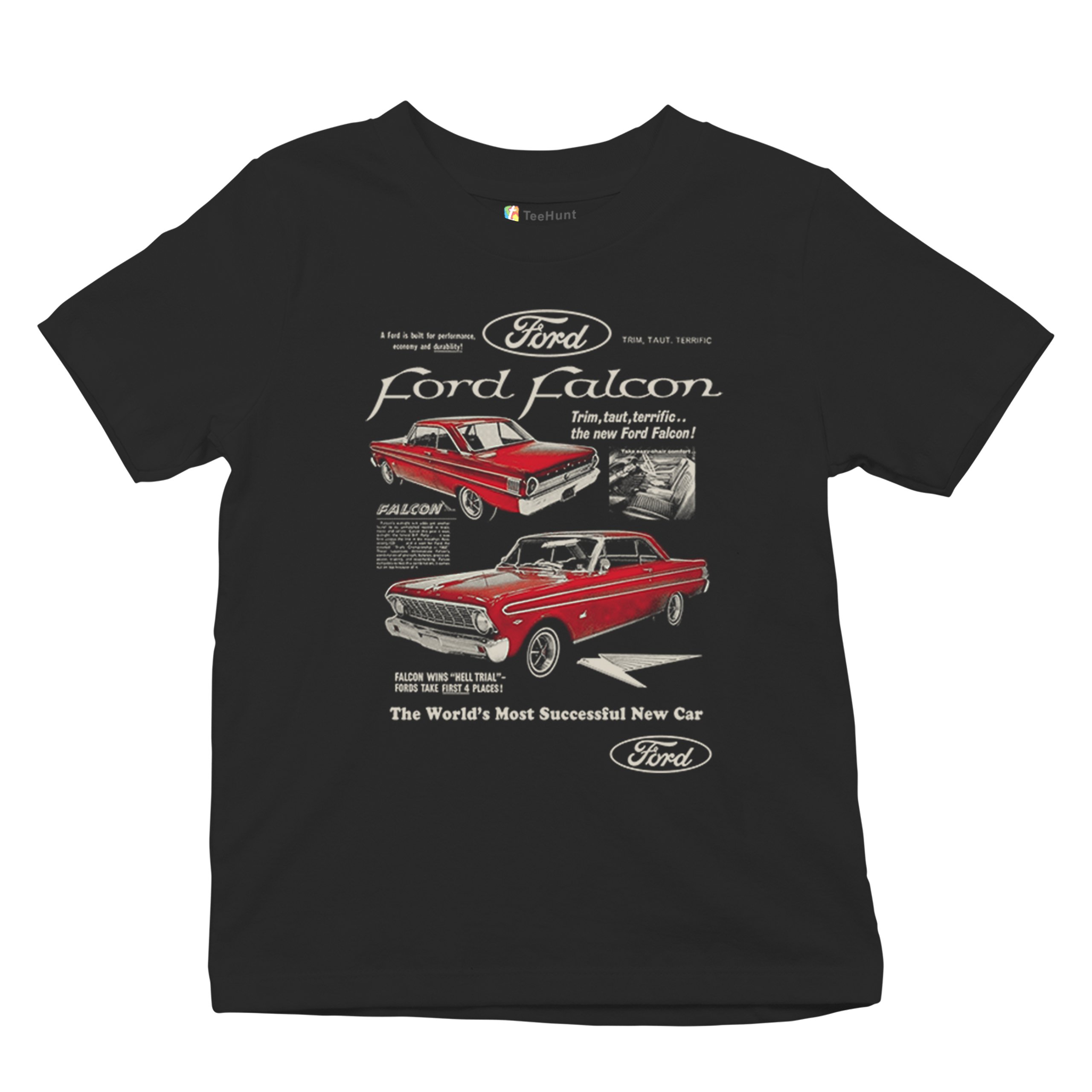 Ford Falcon Retro Poster Youth T-shirt 1960-70 Muscle Car Classic Ride Kids - Picture 6 of 8