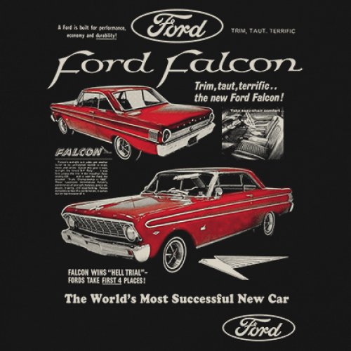 Ford Falcon Retro Poster Youth T-shirt 1960-70 Muscle Car Classic Ride Kids - Picture 4 of 8
