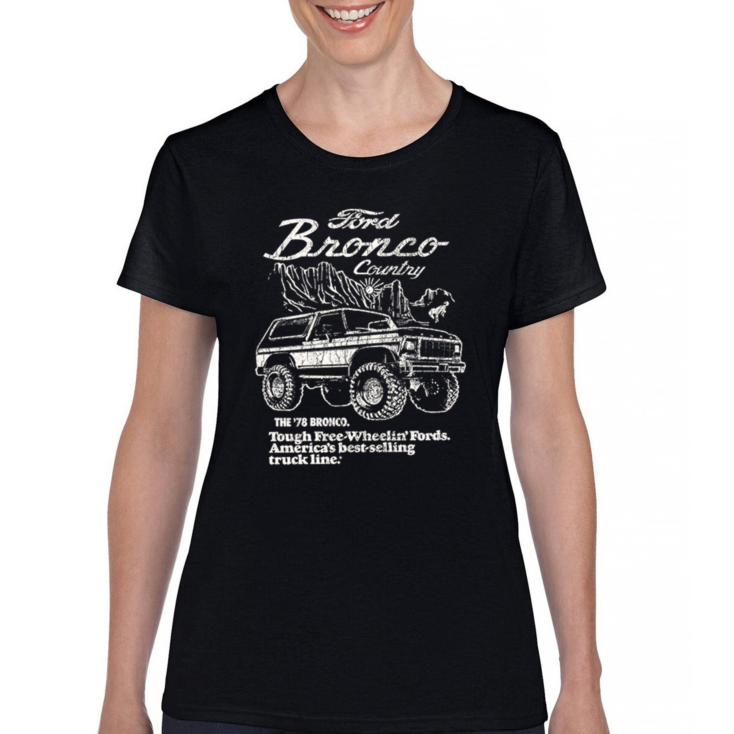 Ford Bronco Country Tough Free Wheeling 1978 T-Shirt Vintage Truck Damen Tee - Bild 2 von 8