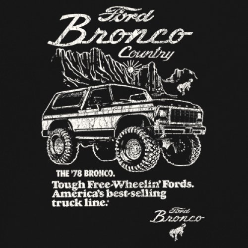 Ford Bronco Country Tough Free Wheeling 1978 T-Shirt Vintage Truck Damen Tee - Bild 4 von 8