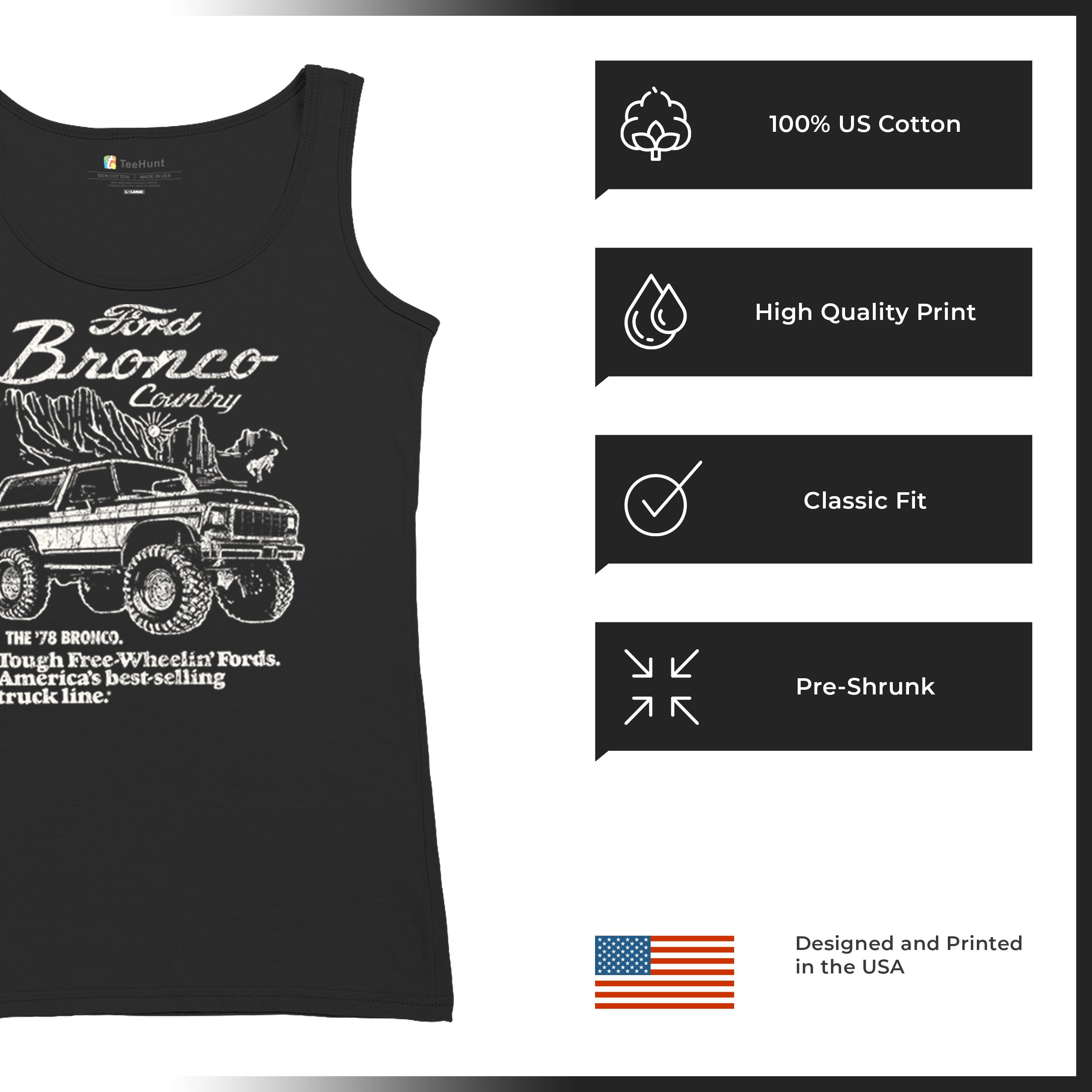 Ford Bronco Country Tough Freilauf 1978 Damen Tank Top Oldtimer LKW - Bild 7 von 15