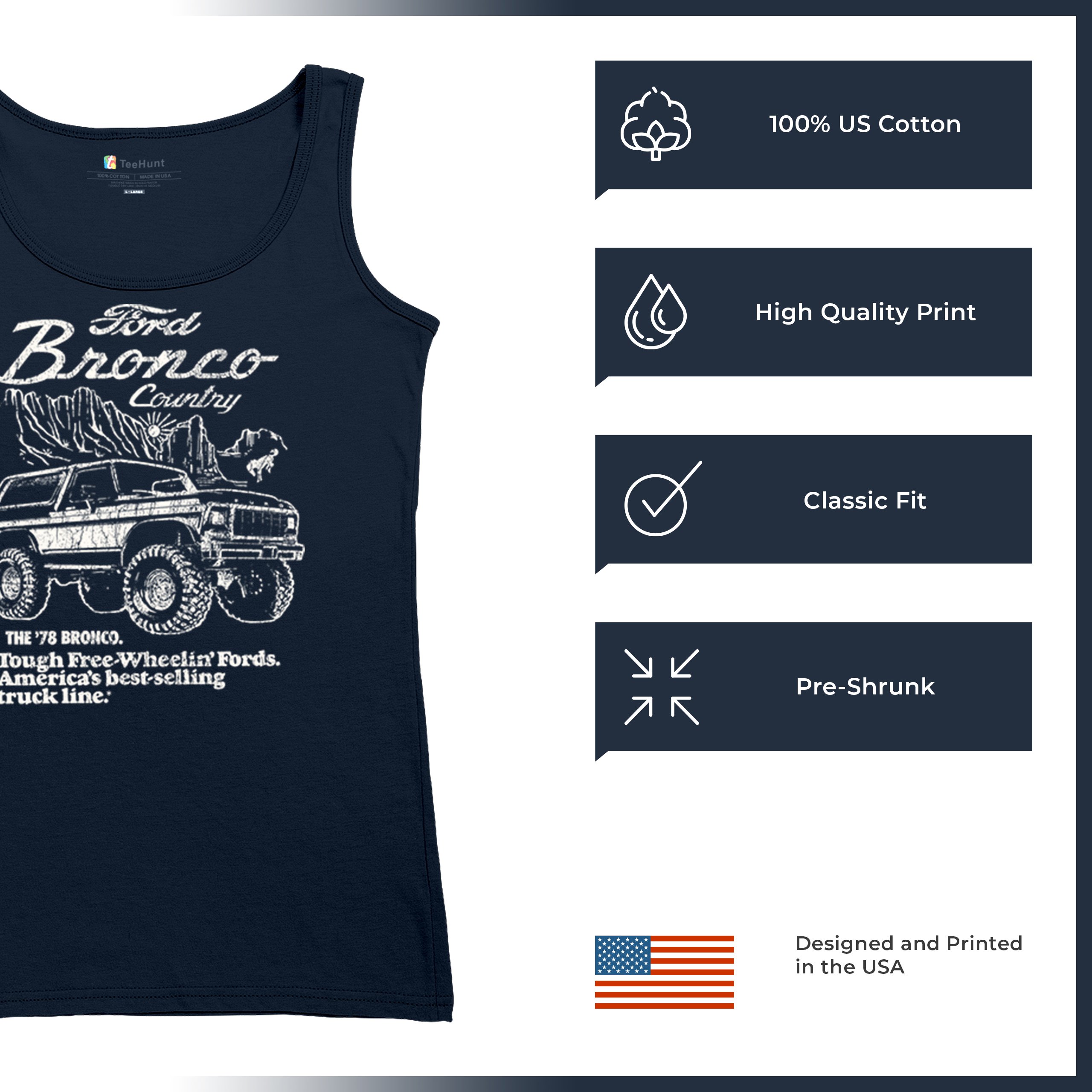 Ford Bronco Country Tough Freilauf 1978 Damen Tank Top Oldtimer LKW - Bild 14 von 15