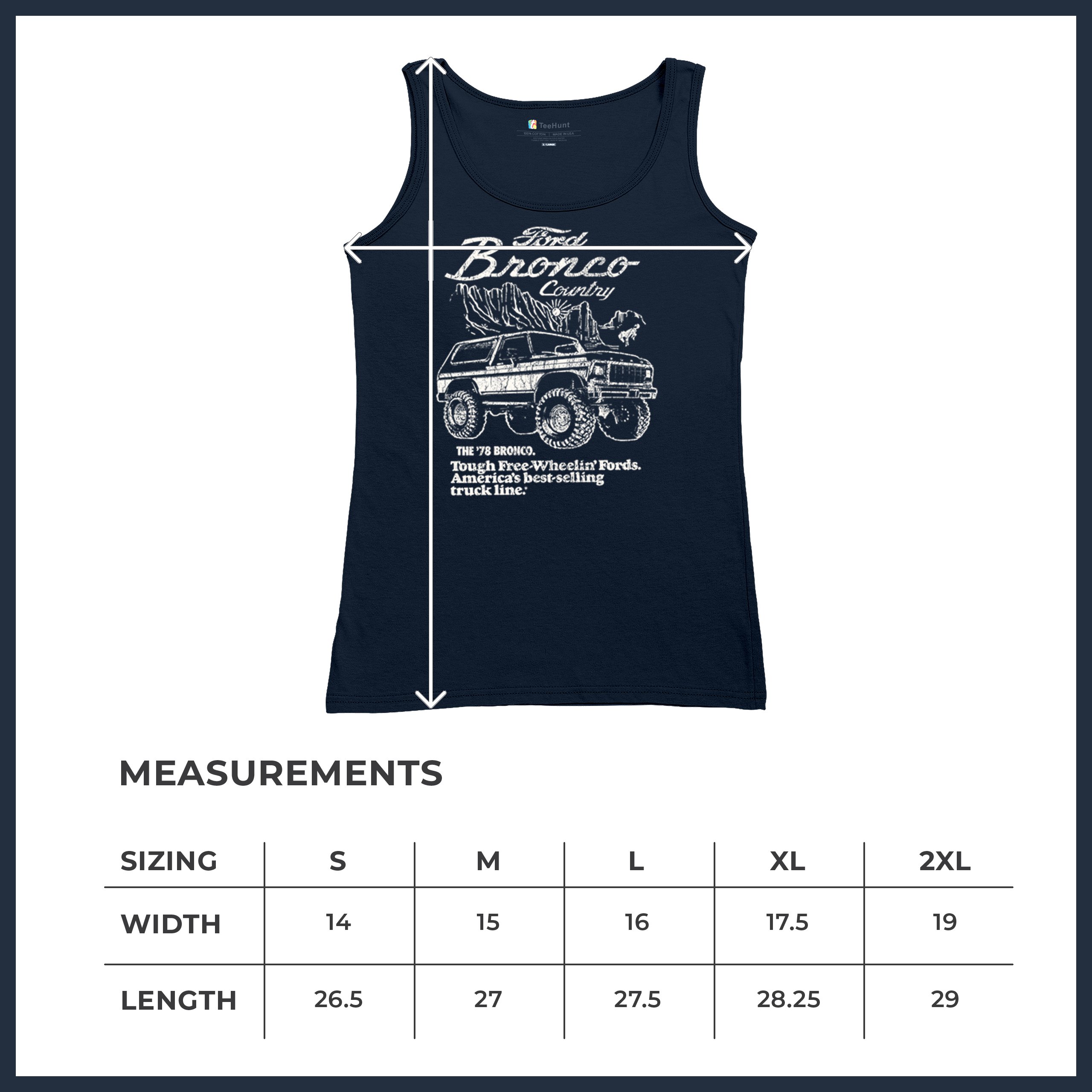 Ford Bronco Country Tough Freilauf 1978 Damen Tank Top Oldtimer LKW - Bild 15 von 15