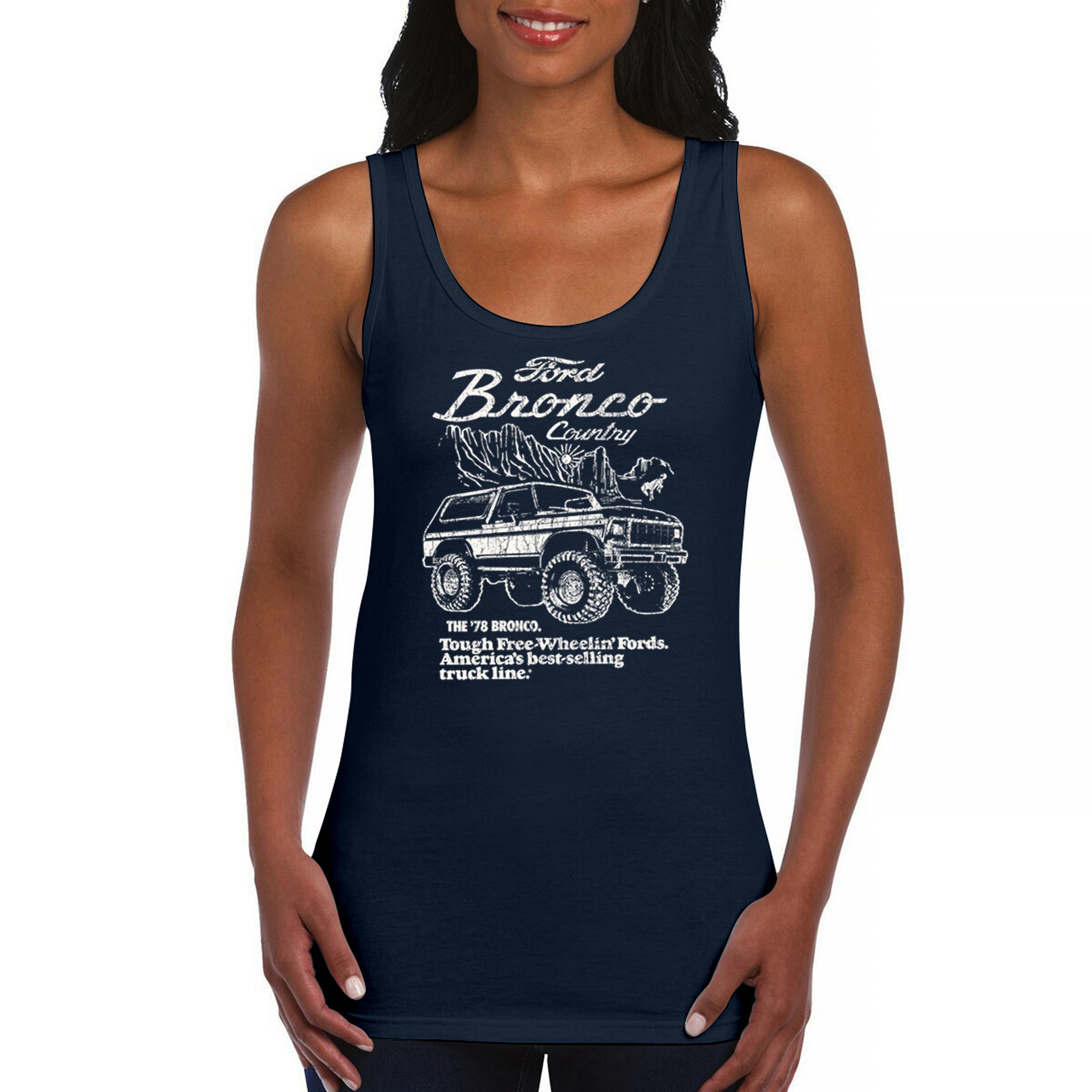 Ford Bronco Country Tough Freilauf 1978 Damen Tank Top Oldtimer LKW - Bild 9 von 15