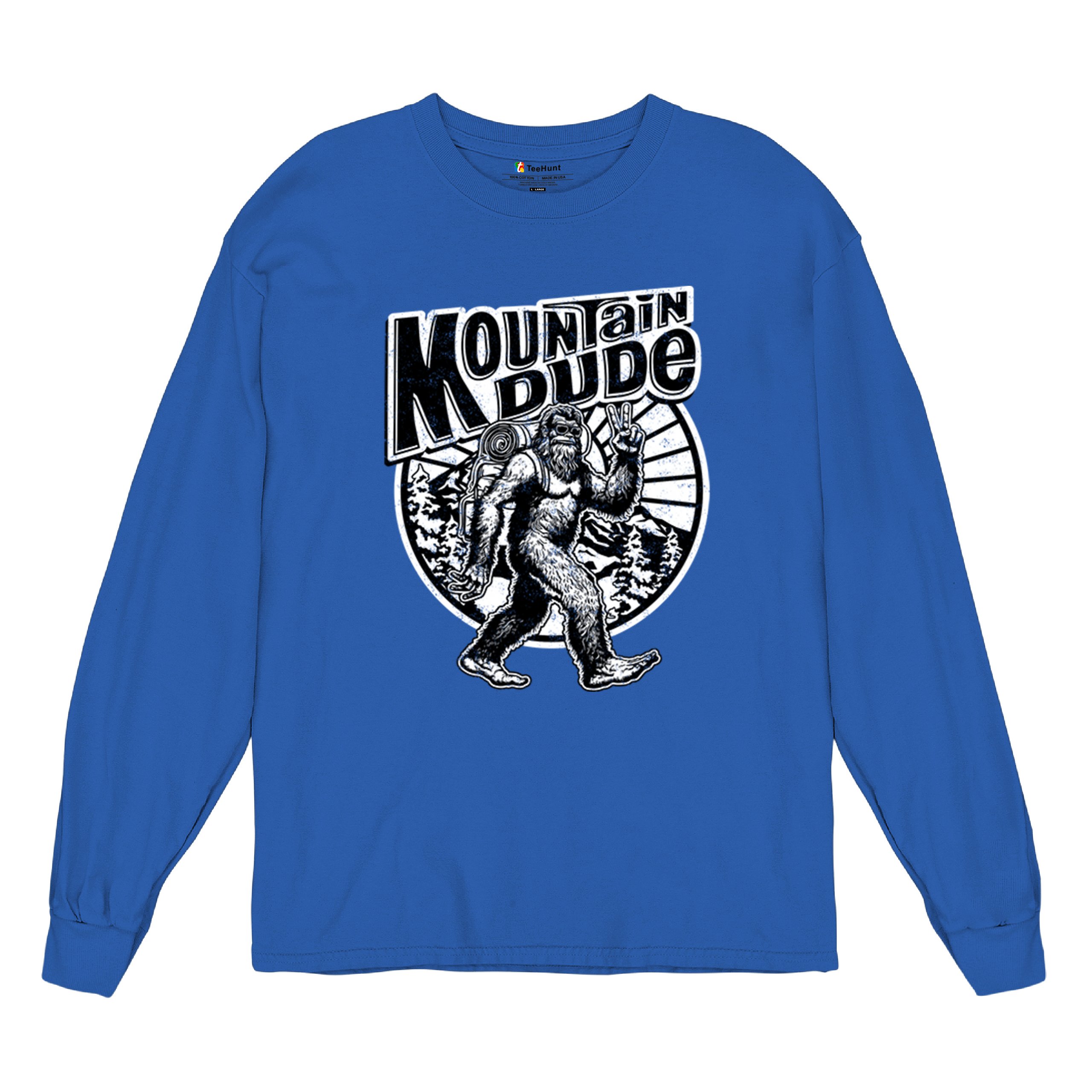 Mountain Dude Bigfoot Long Sleeve T-shirt Funny Sasquatch Hide & Seek Champ - Picture 62 of 78
