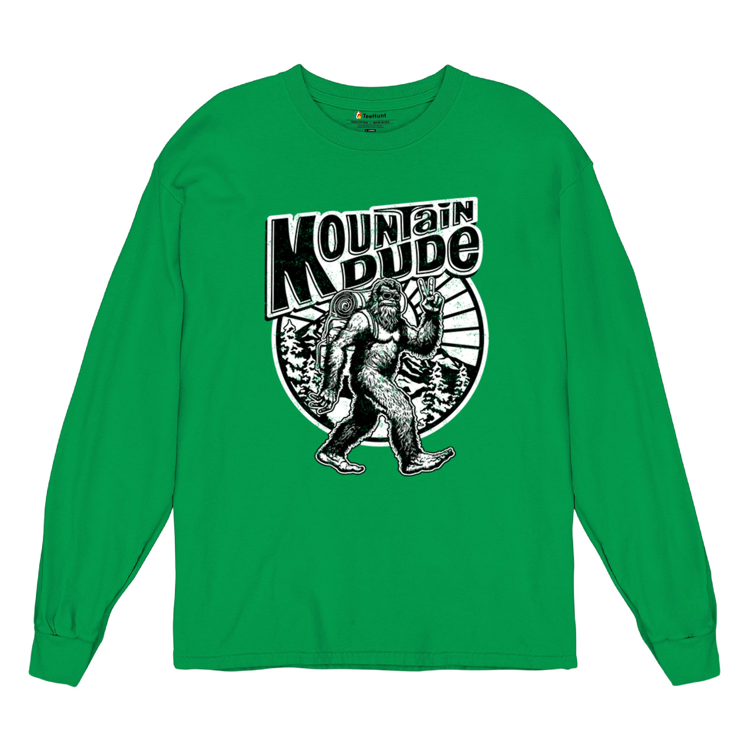 Mountain Dude Bigfoot Long Sleeve T-shirt Funny Sasquatch Hide & Seek Champ - Picture 13 of 78