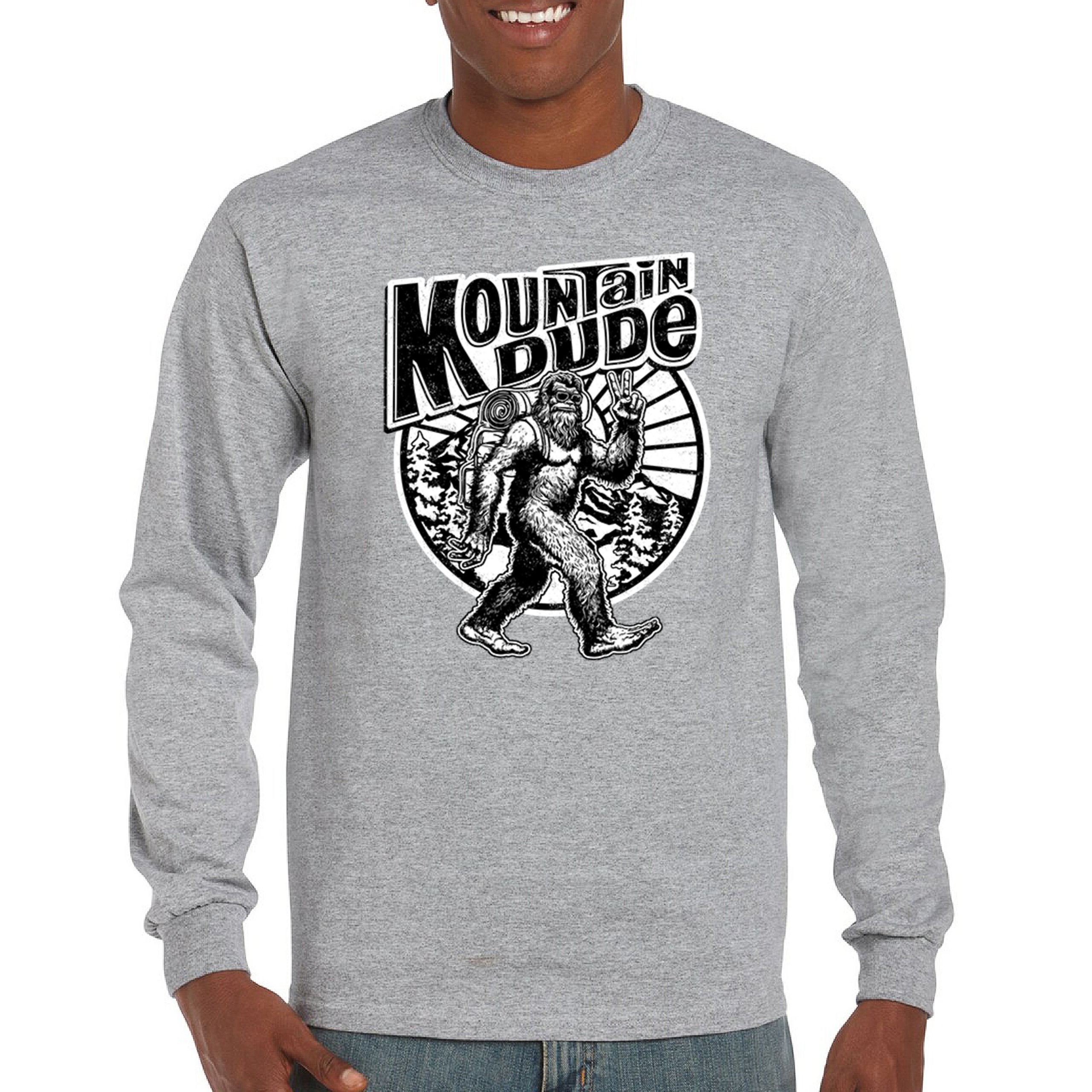 Mountain Dude Bigfoot Long Sleeve T-shirt Funny Sasquatch Hide & Seek Champ - Picture 16 of 78