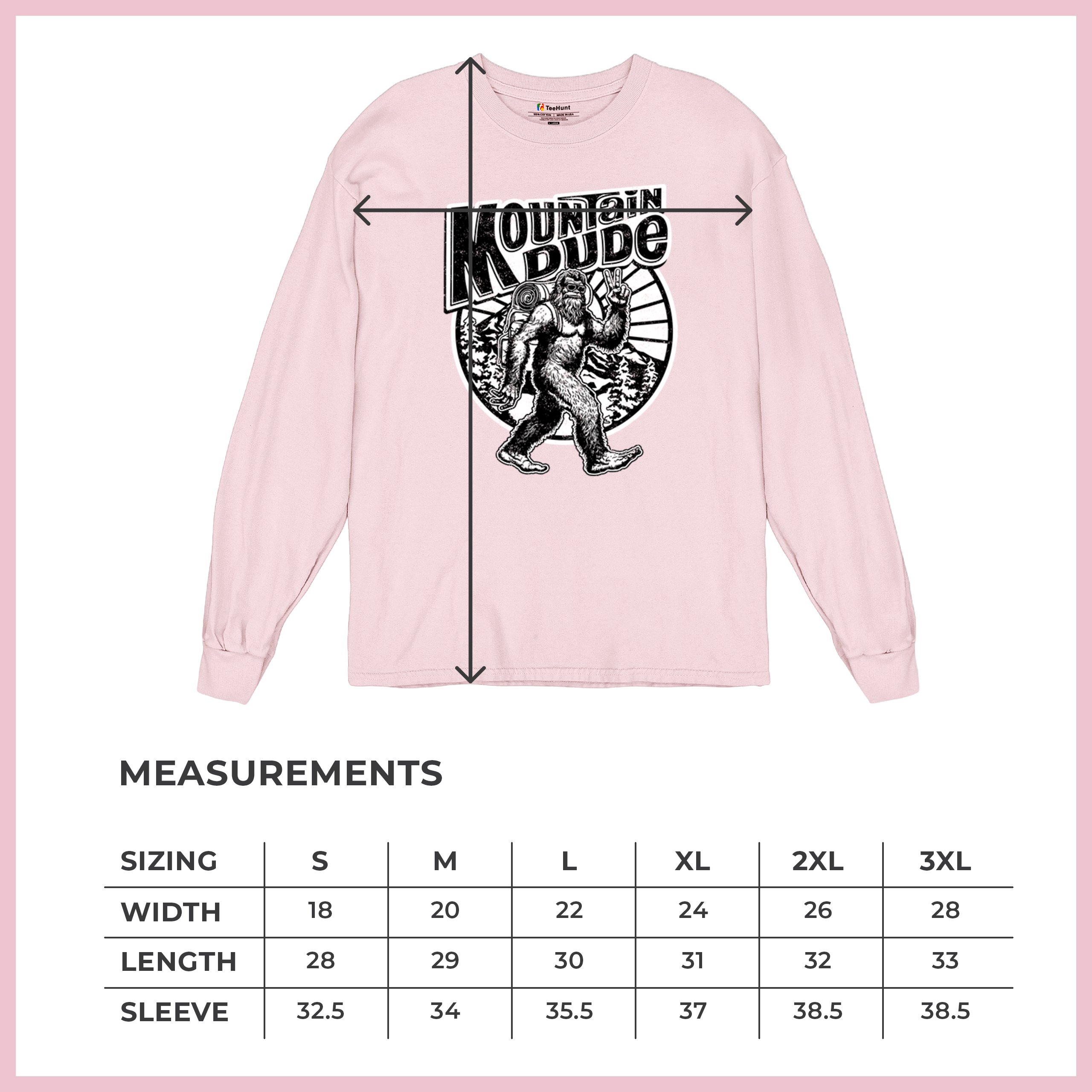 Mountain Dude Bigfoot Long Sleeve T-shirt Funny Sasquatch Hide & Seek Champ - Picture 78 of 78