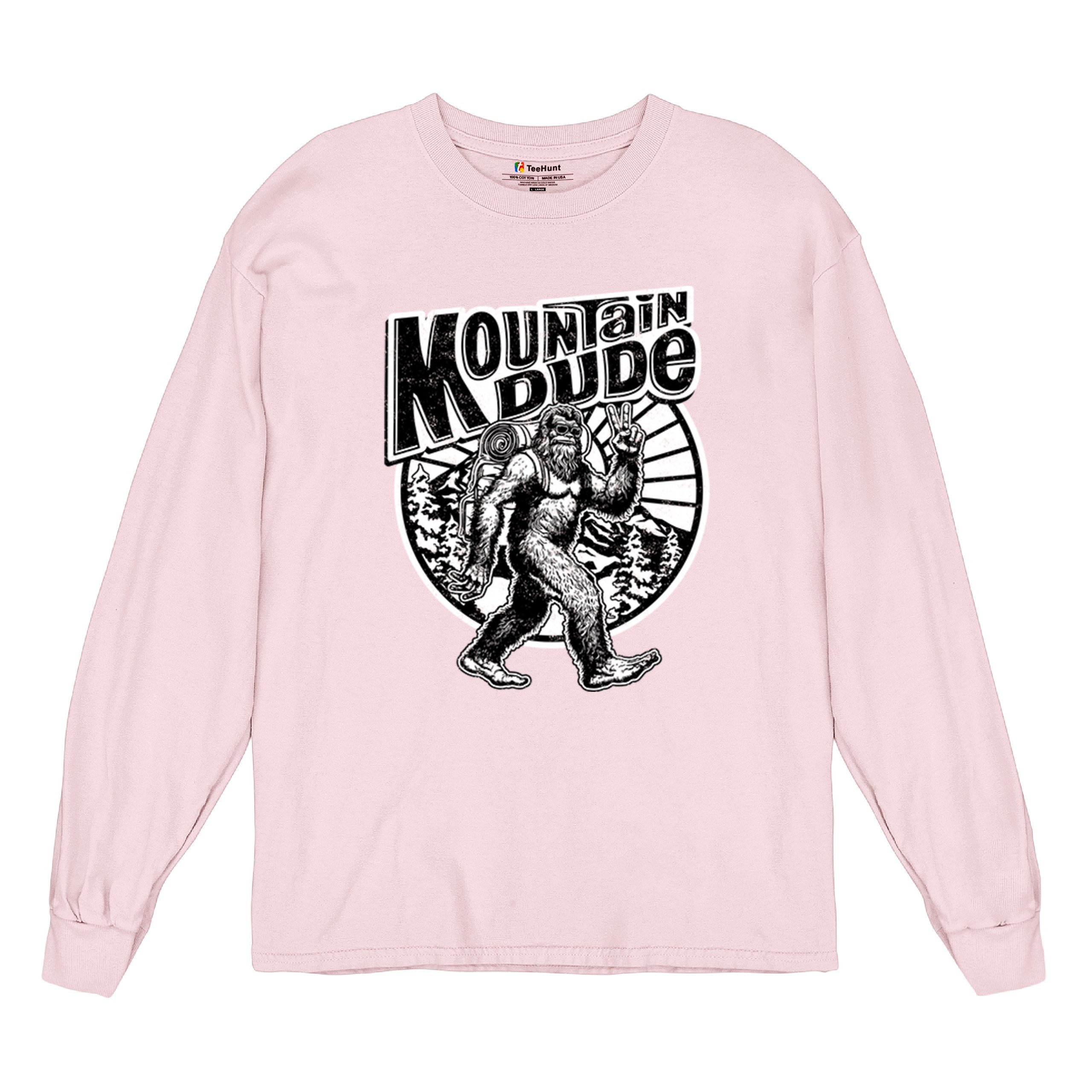 Mountain Dude Bigfoot Long Sleeve T-shirt Funny Sasquatch Hide & Seek Champ - Picture 76 of 78