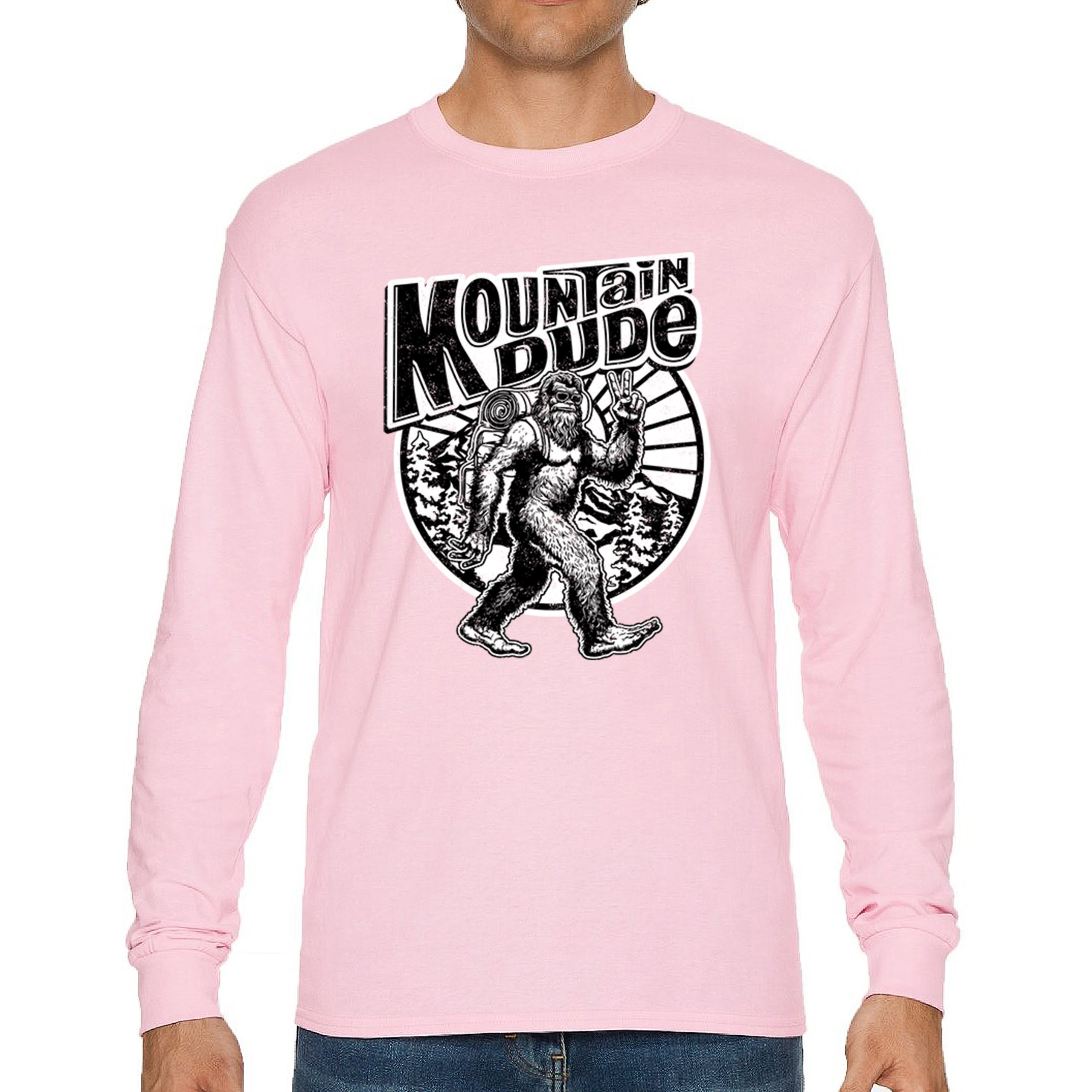 Mountain Dude Bigfoot Long Sleeve T-shirt Funny Sasquatch Hide & Seek Champ - Picture 72 of 78