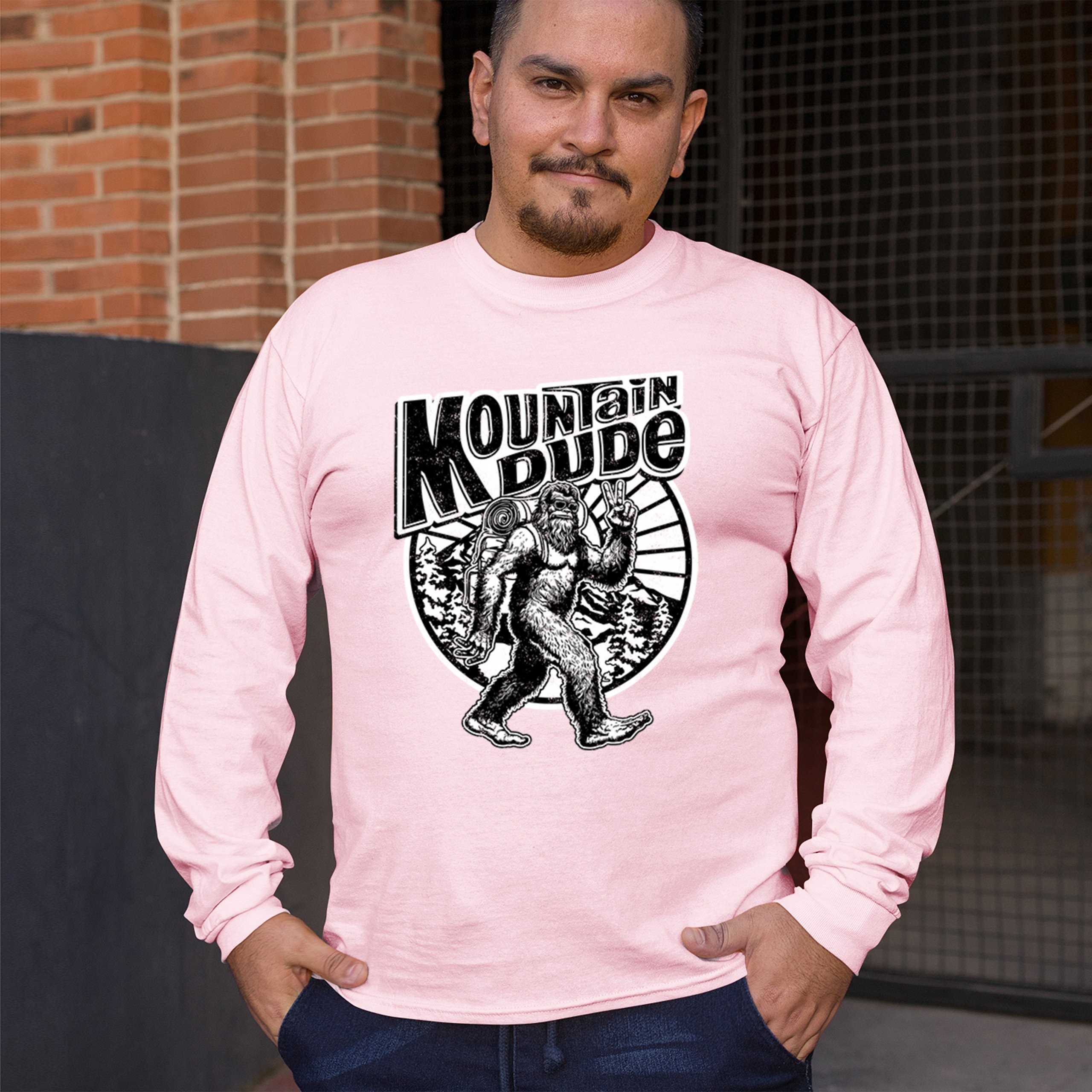 Mountain Dude Bigfoot Long Sleeve T-shirt Funny Sasquatch Hide & Seek Champ - Picture 75 of 78