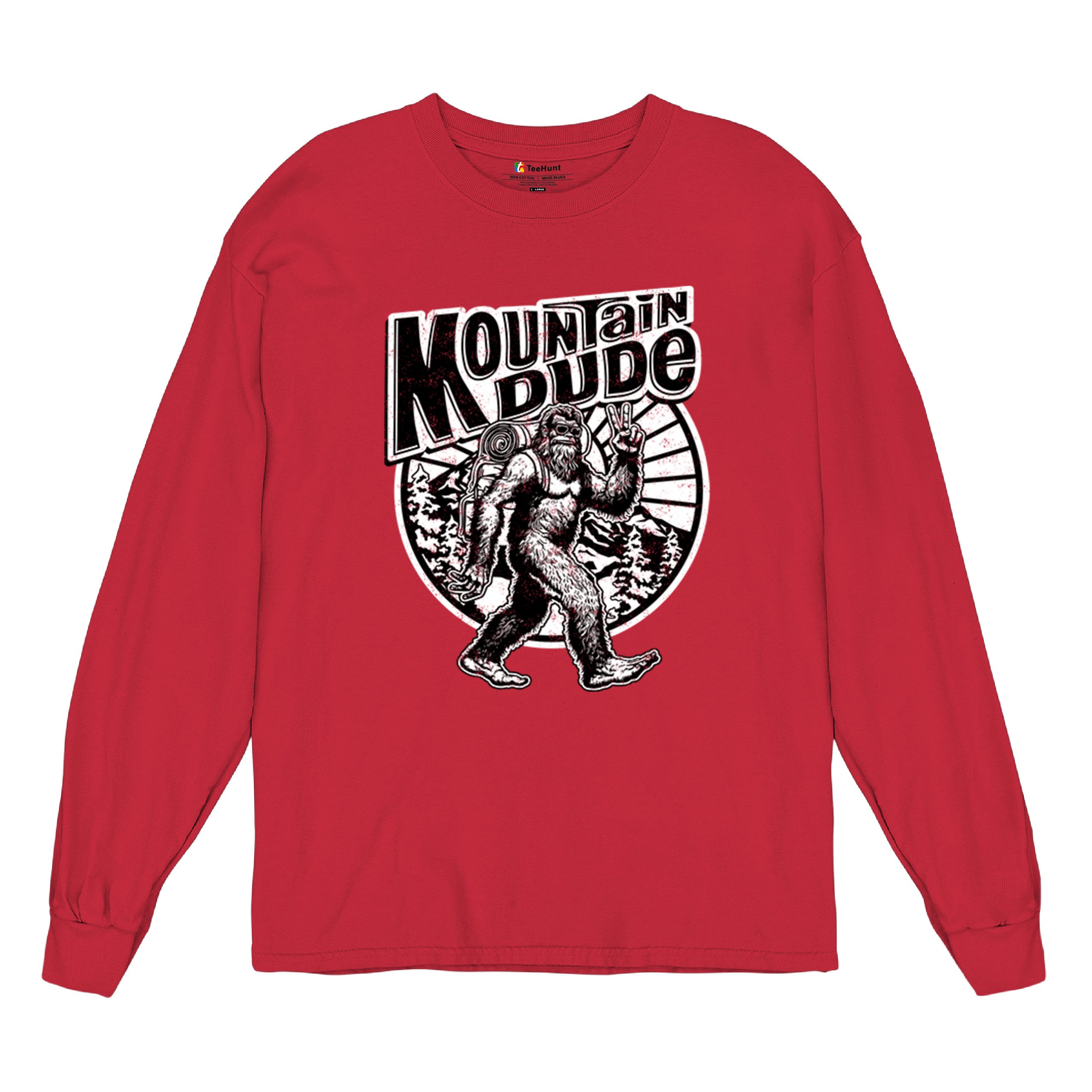 Mountain Dude Bigfoot Long Sleeve T-shirt Funny Sasquatch Hide & Seek Champ - Picture 34 of 78