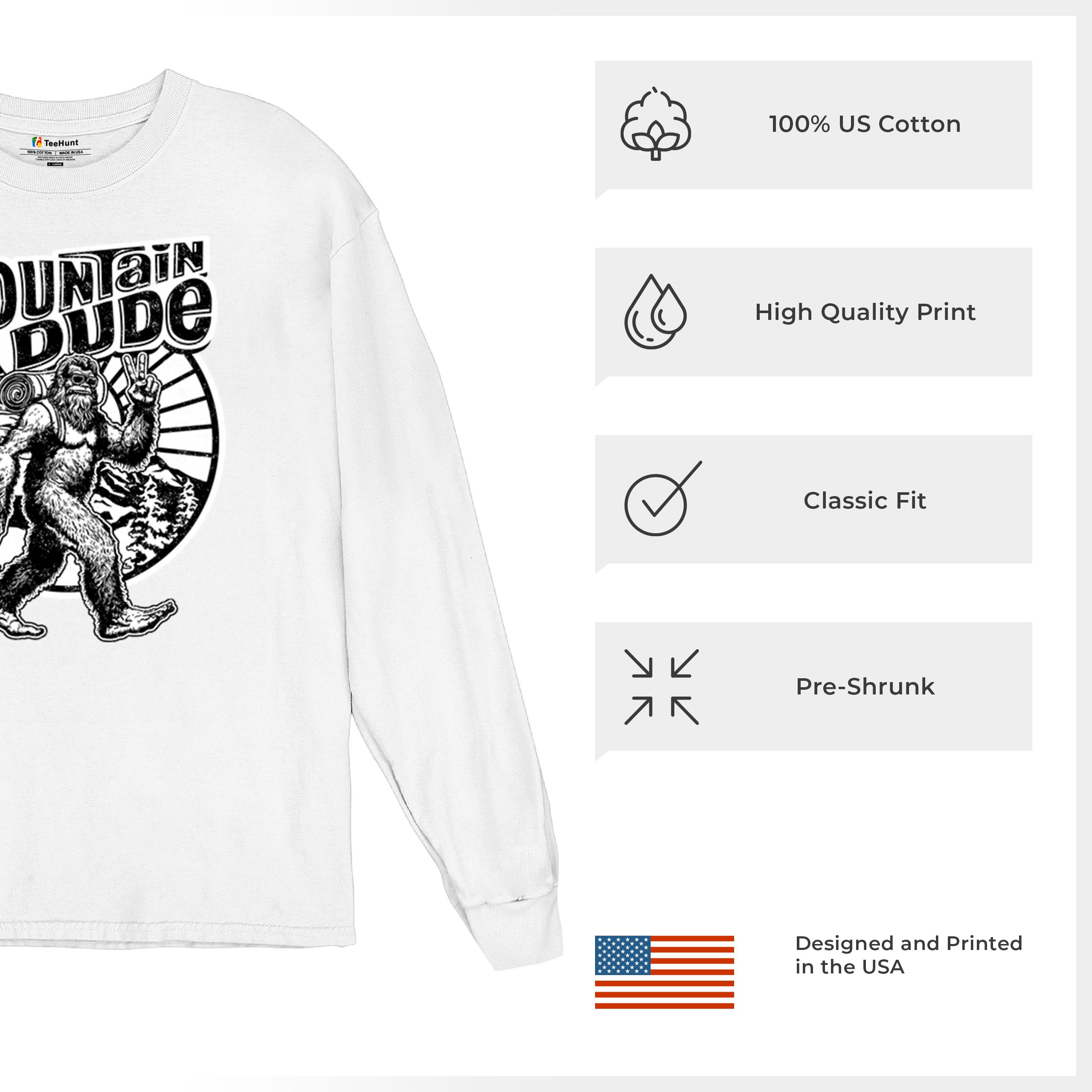 Mountain Dude Bigfoot Long Sleeve T-shirt Funny Sasquatch Hide & Seek Champ - Picture 42 of 78