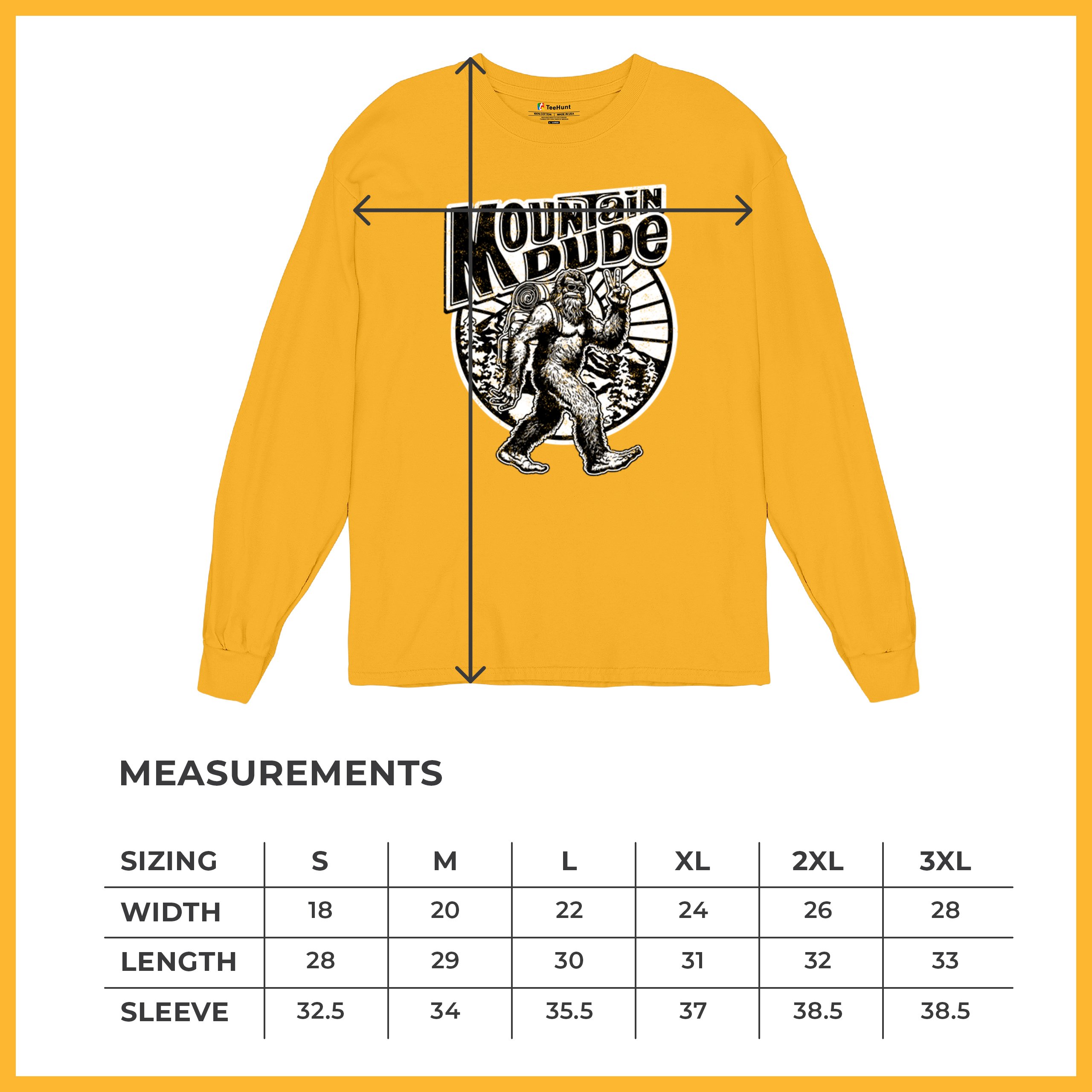 Mountain Dude Bigfoot Long Sleeve T-shirt Funny Sasquatch Hide & Seek Champ - Picture 71 of 78