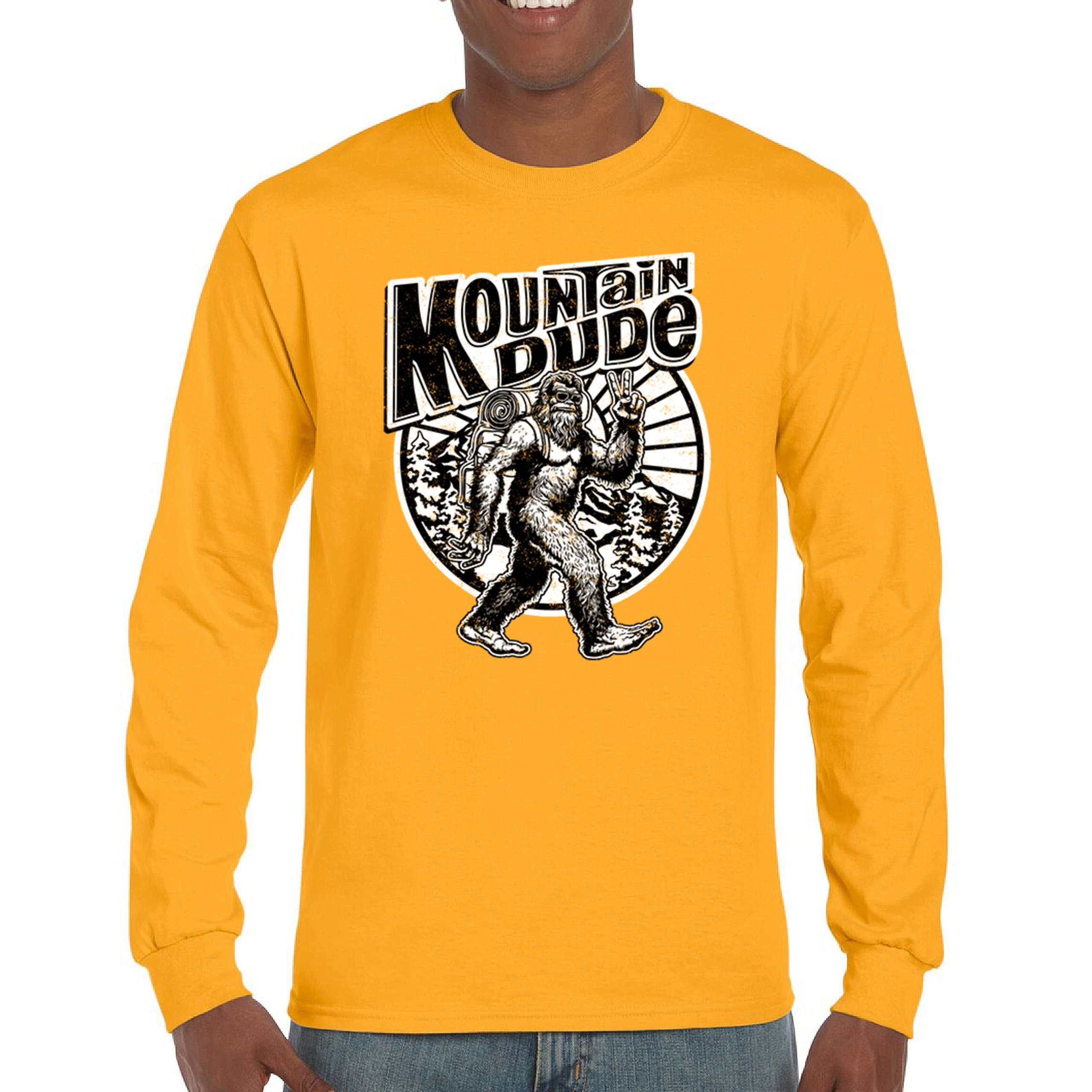 Mountain Dude Bigfoot Long Sleeve T-shirt Funny Sasquatch Hide & Seek Champ - Picture 65 of 78