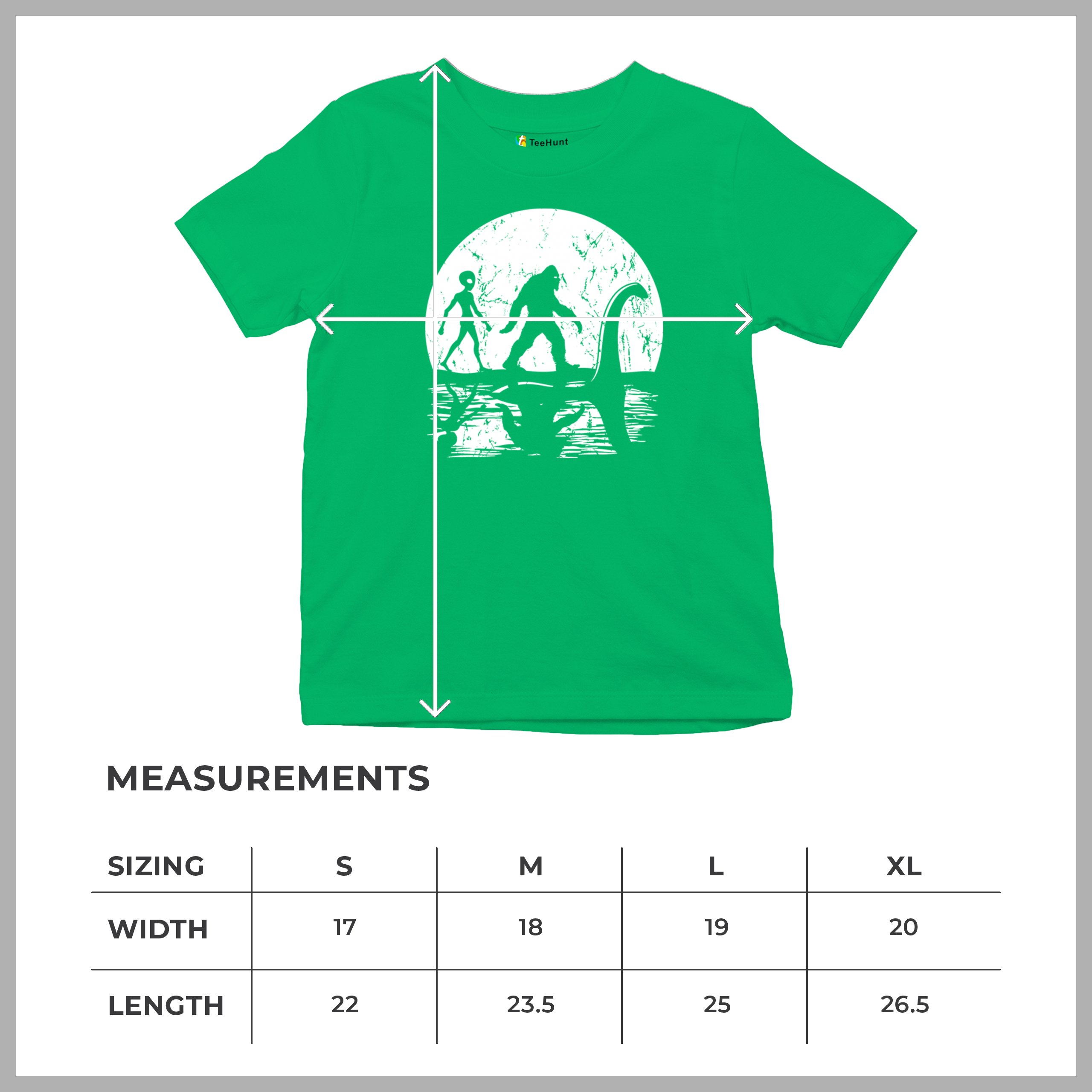 Alien Bigfoot Loch Ness Monster Moon Youth T-shirt UFO Sasquatch Dinosaur Kids - Picture 22 of 36