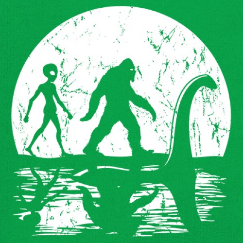 Alien Bigfoot Loch Ness Monster Moon Youth T-shirt UFO Sasquatch Dinosaur Kids - Picture 18 of 36