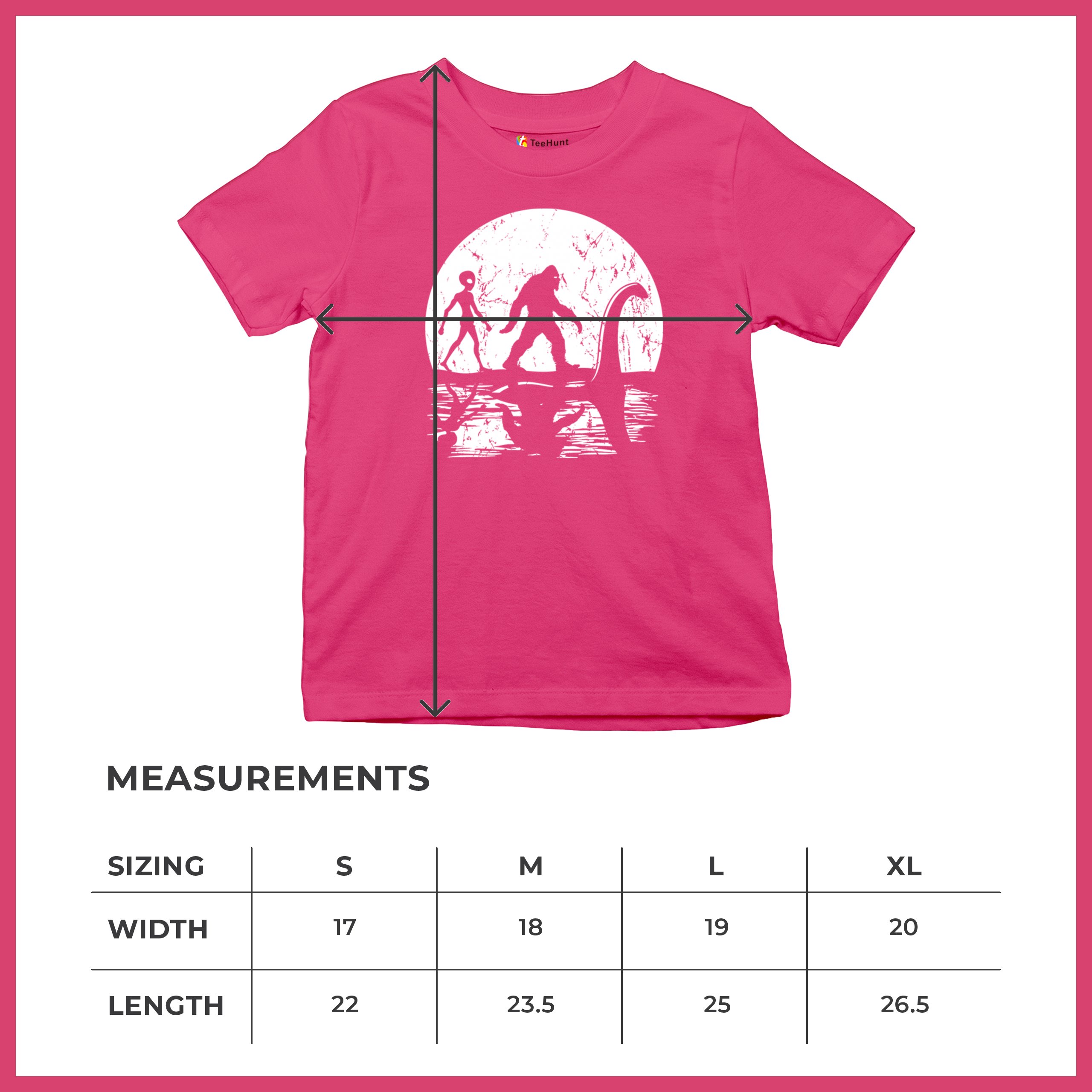 Alien Bigfoot Loch Ness Monster Moon Youth T-shirt UFO Sasquatch Dinosaur Kids - Picture 36 of 36