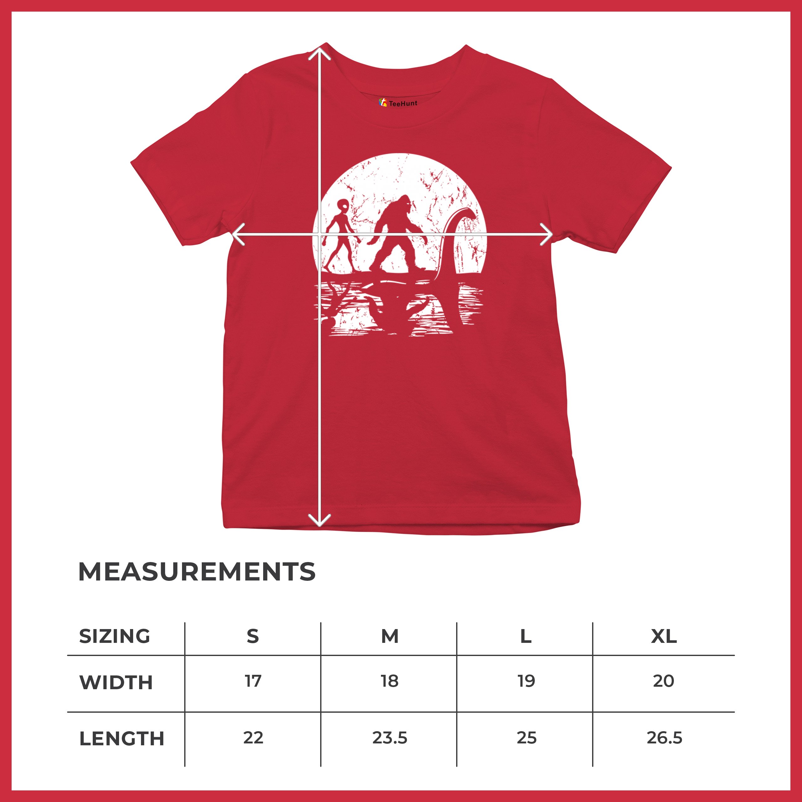 Alien Bigfoot Loch Ness Monster Moon Youth T-shirt UFO Sasquatch Dinosaur Kids - Picture 15 of 36