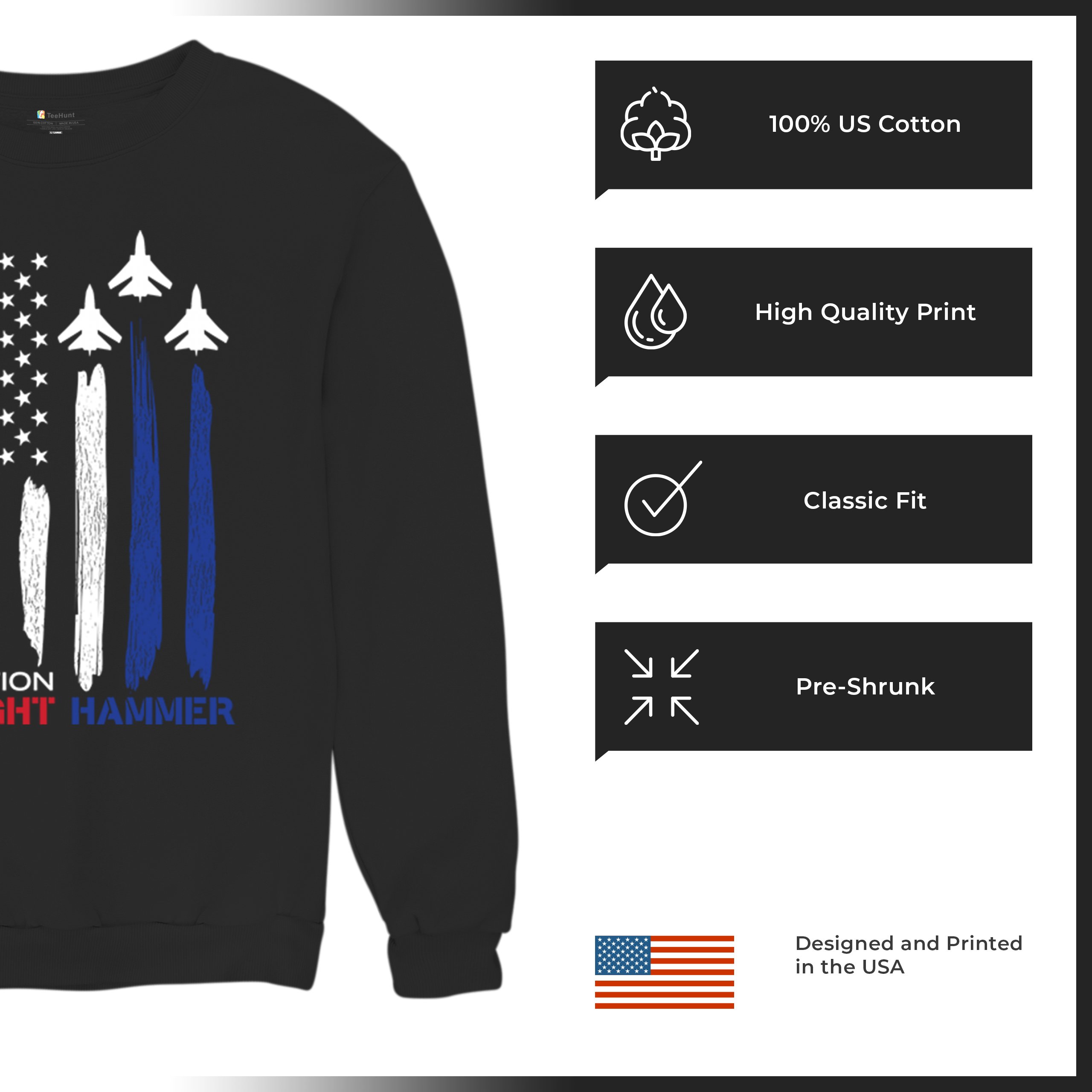 Operation Midnight Hammer Crewneck Sweatshirt American Flag GBU 57 President - Picture 7 of 15