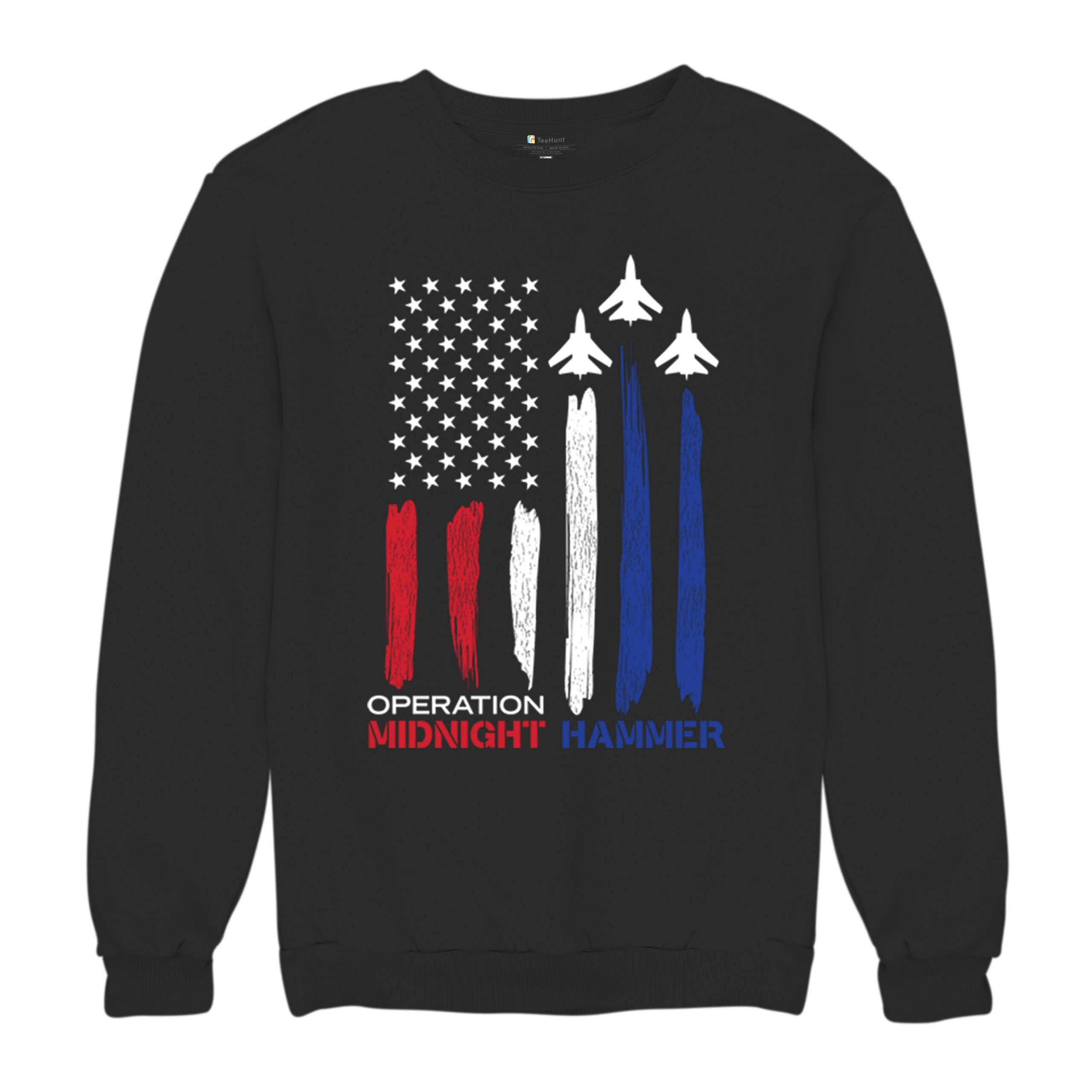 Operation Midnight Hammer Crewneck Sweatshirt American Flag GBU 57 President - Picture 6 of 15