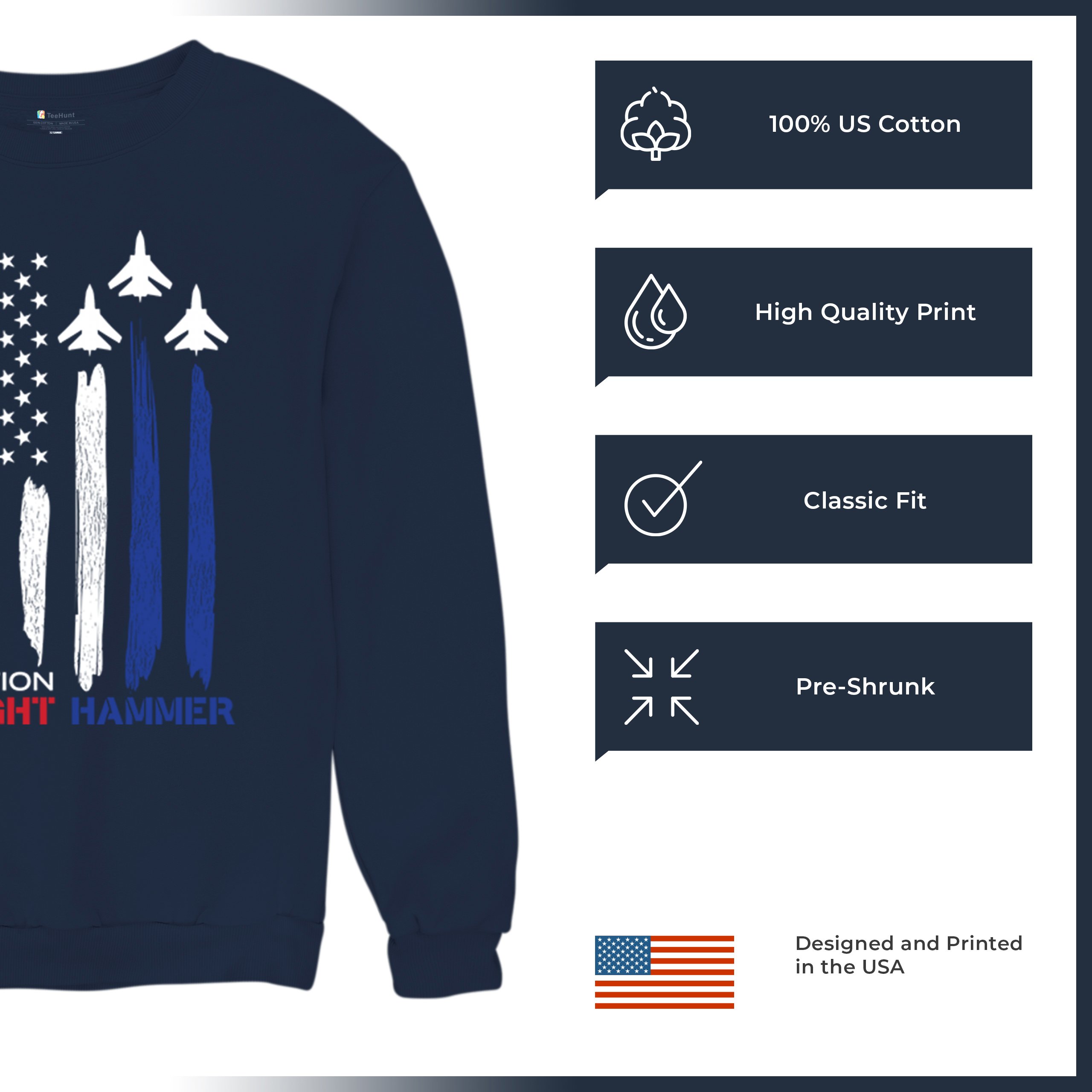 Operation Midnight Hammer Crewneck Sweatshirt American Flag GBU 57 President - Picture 14 of 15