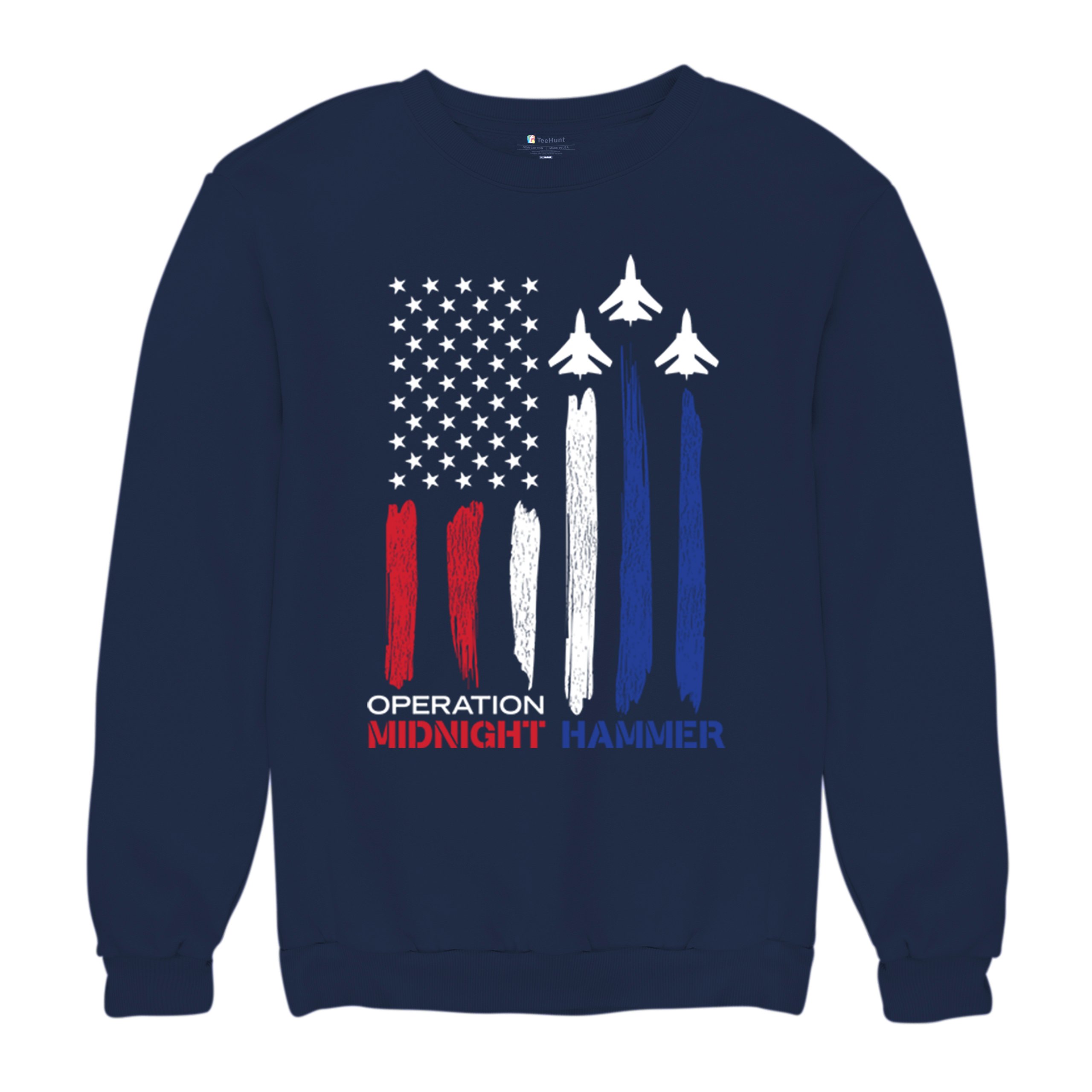 Operation Midnight Hammer Crewneck Sweatshirt American Flag GBU 57 President - Picture 13 of 15