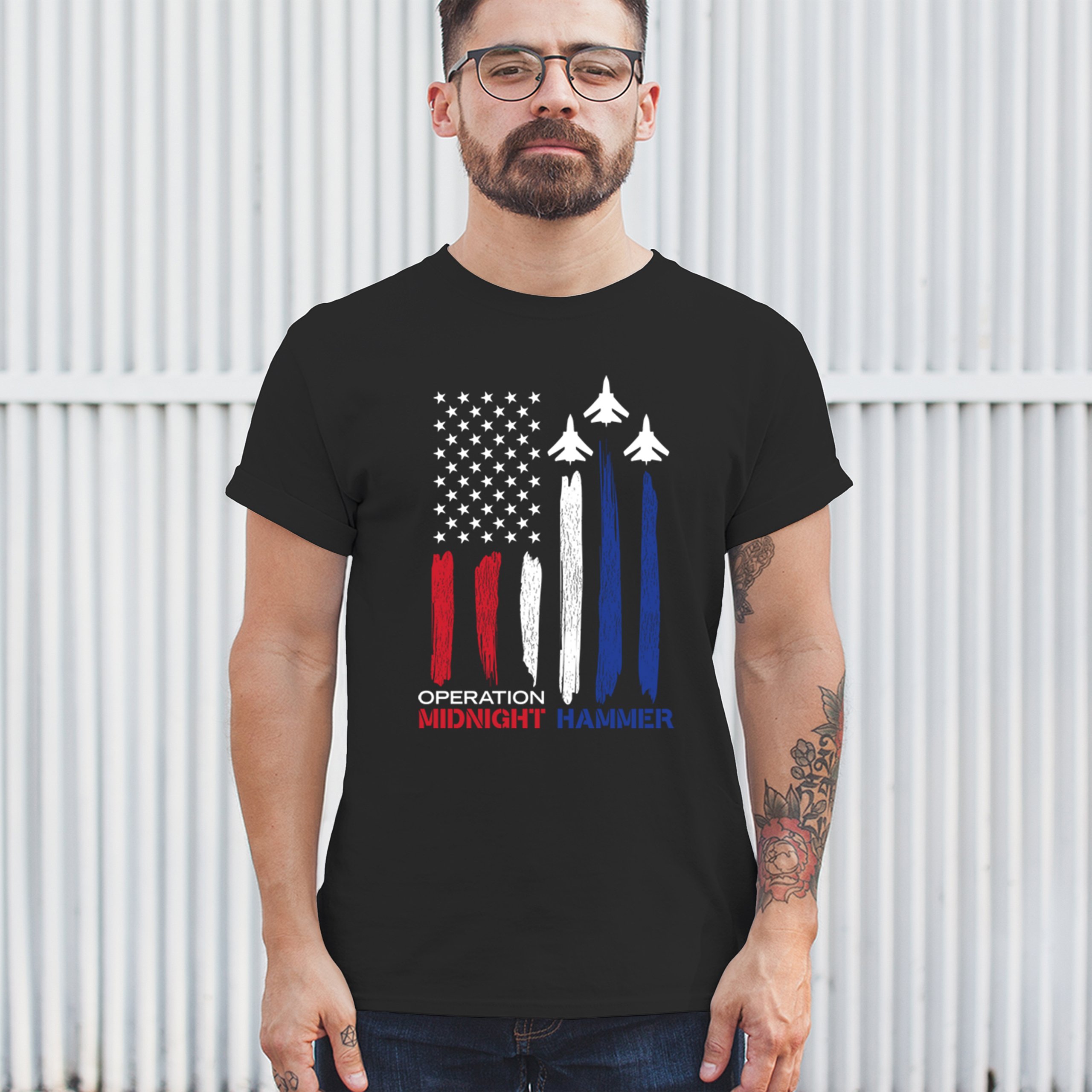ALTRA T shirt Operazione Midnight Hammer bandiera americana GBU 57 President maglietta uomo