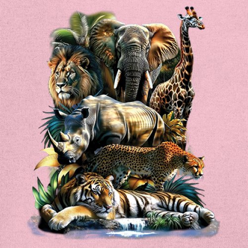 Exotic Collage Long Sleeve T-shirt Jungle Safari Animal Wild Nature Lion Tiger - 第 74/78 張圖片