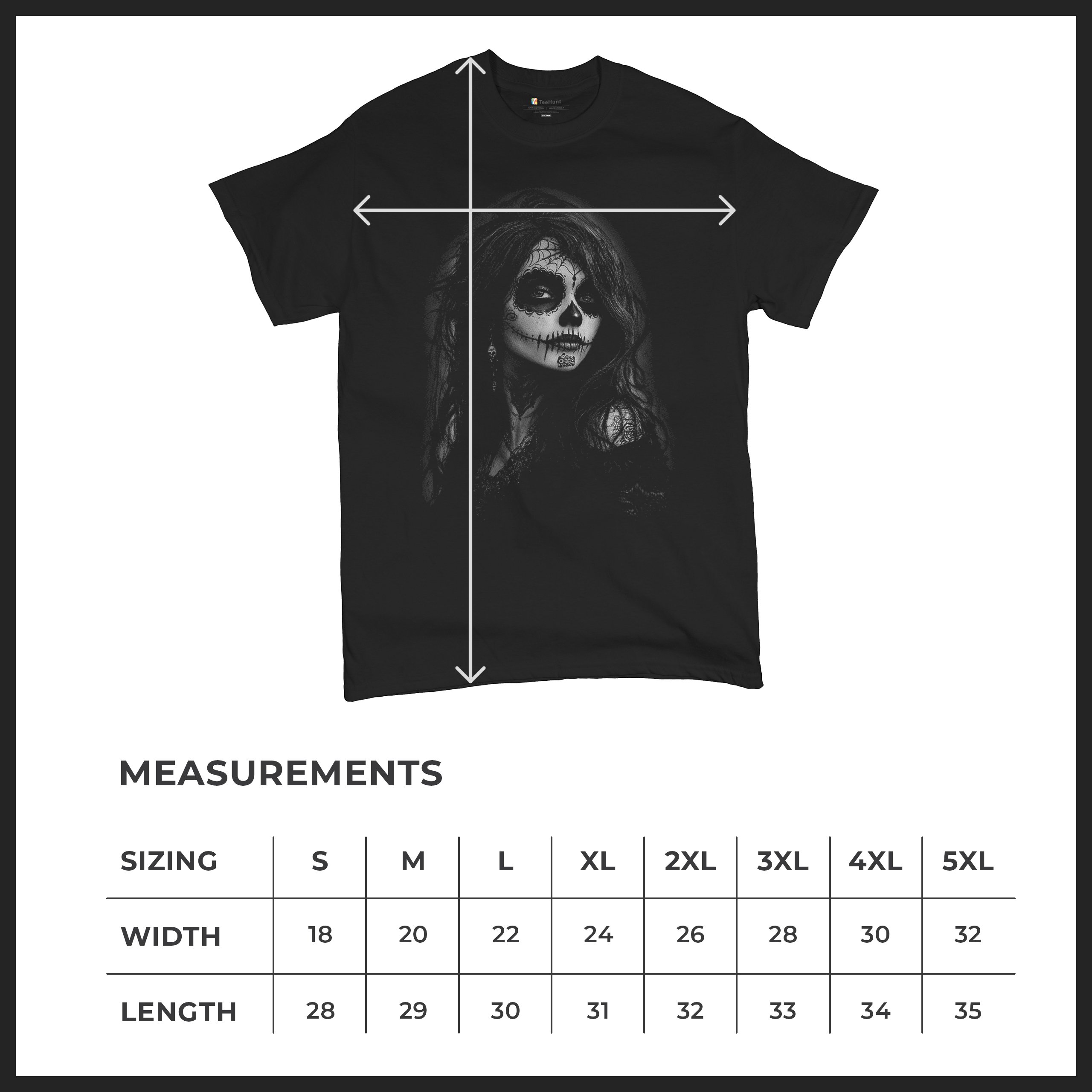 Web Sugar Skull T-shirt Monochrome Gothic Beauty Dia de Los Muertos Men's Tee - Picture 8 of 29