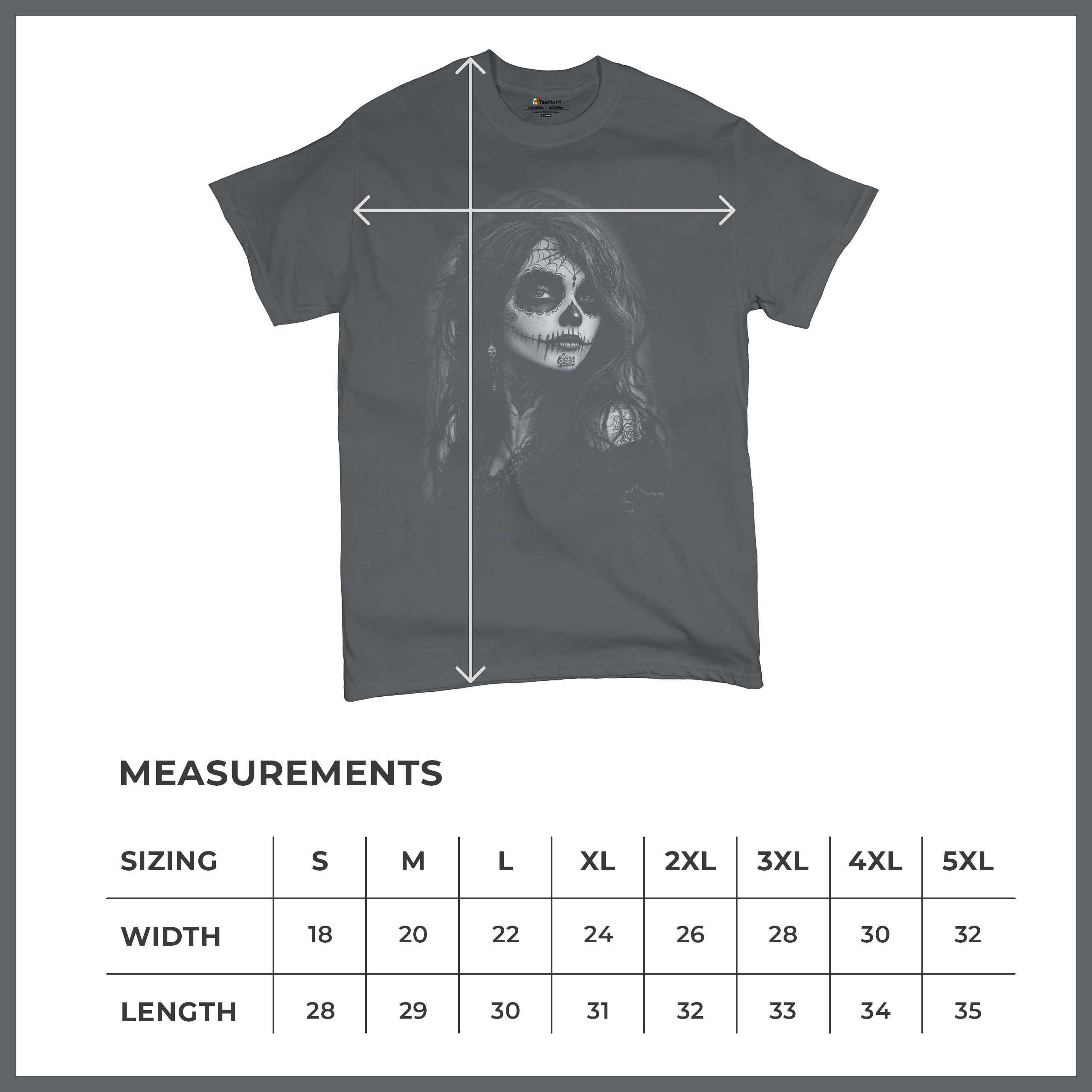 Web Sugar Skull T-shirt Monochrome Gothic Beauty Dia de Los Muertos Men's Tee - Picture 29 of 29