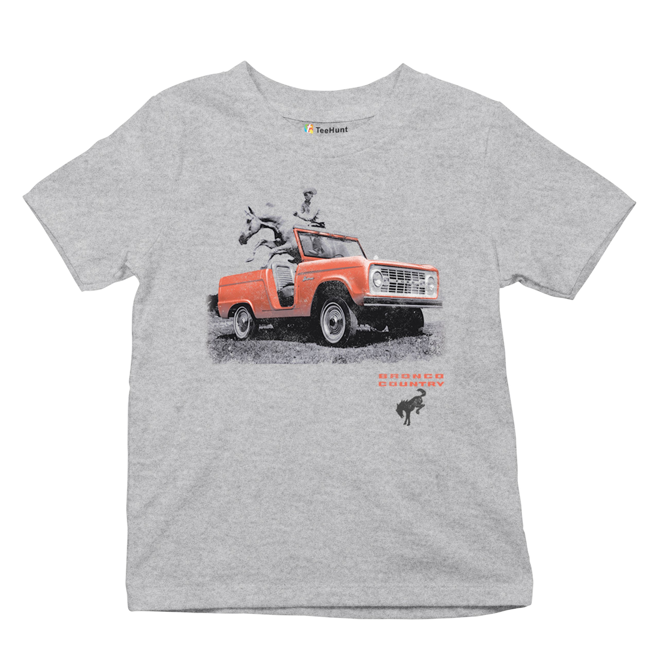 1968 Ford Bronco U13 Roadster Topless Youth T-shirt Vintage Truck Fan 4x4 Kids - Picture 20 of 50