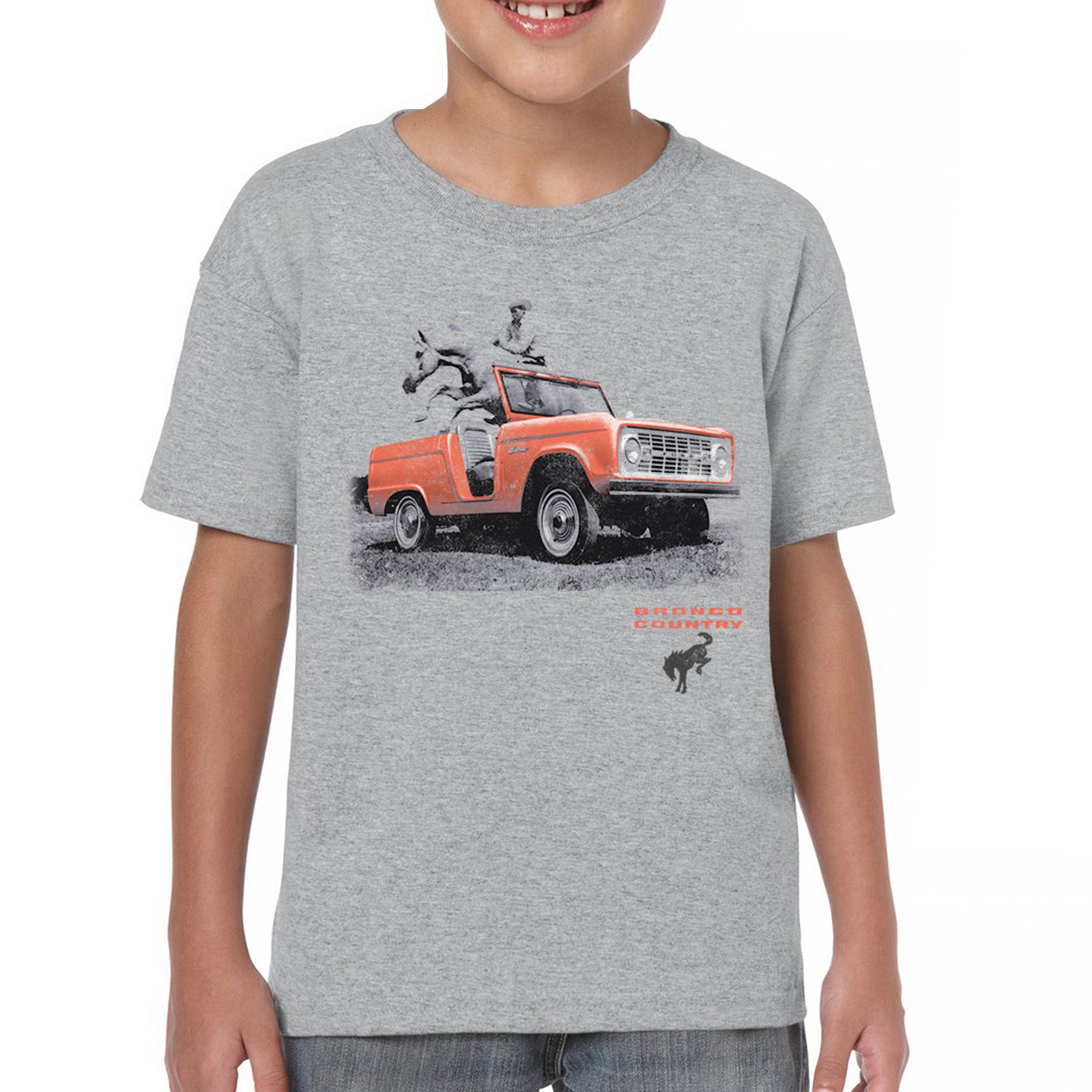 1968 Ford Bronco U13 Roadster Topless Youth T-shirt Vintage Truck Fan 4x4 Kids - Picture 16 of 50