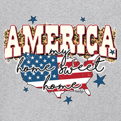 America My Home Sweet Home Women's V-Neck T-shirt 4th of July USA Patriot Tee - Picture 11 of 71