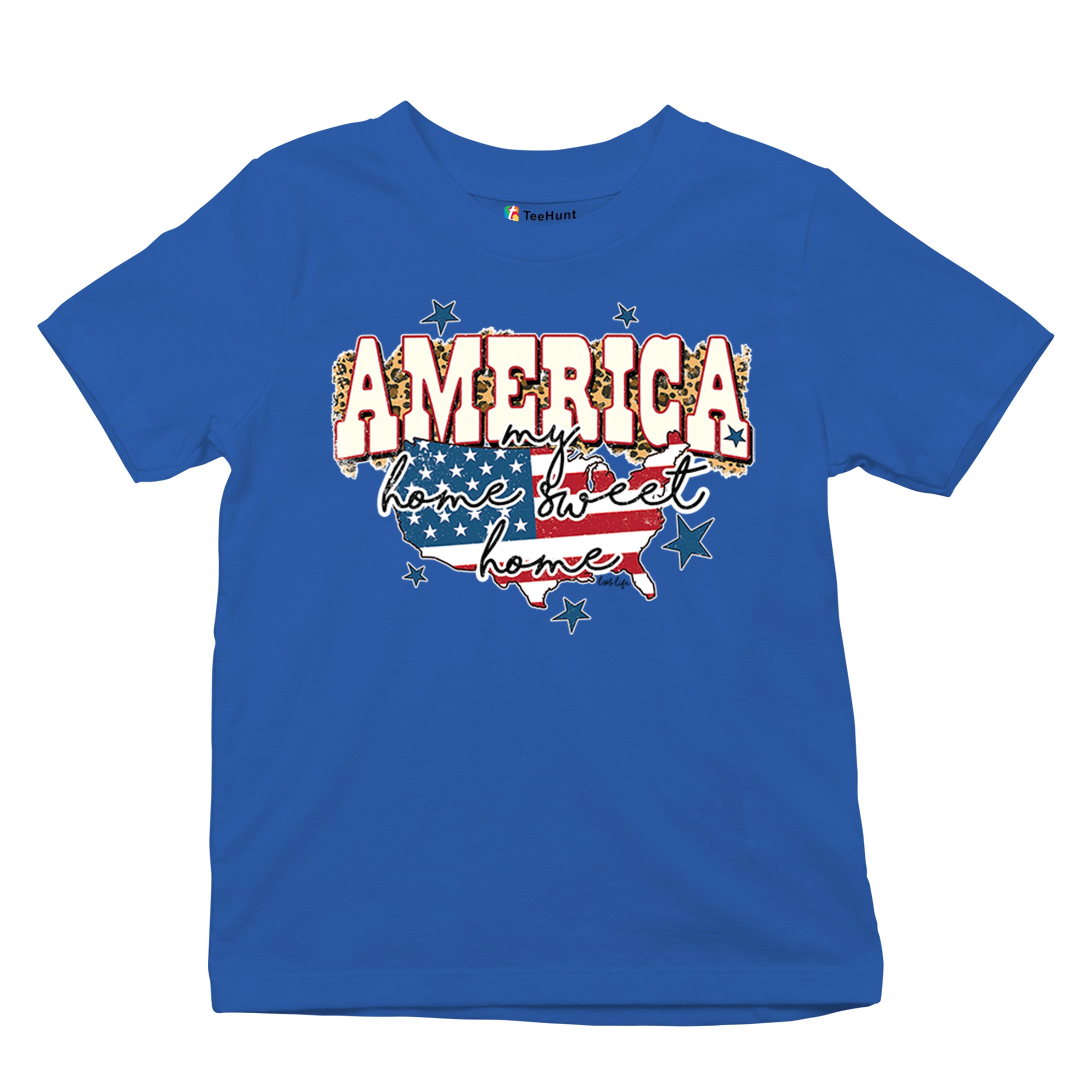 America My Home Sweet Home Youth T-shirt 4th of July Patriotic Flag Pride Kids - Picture 41 of 50