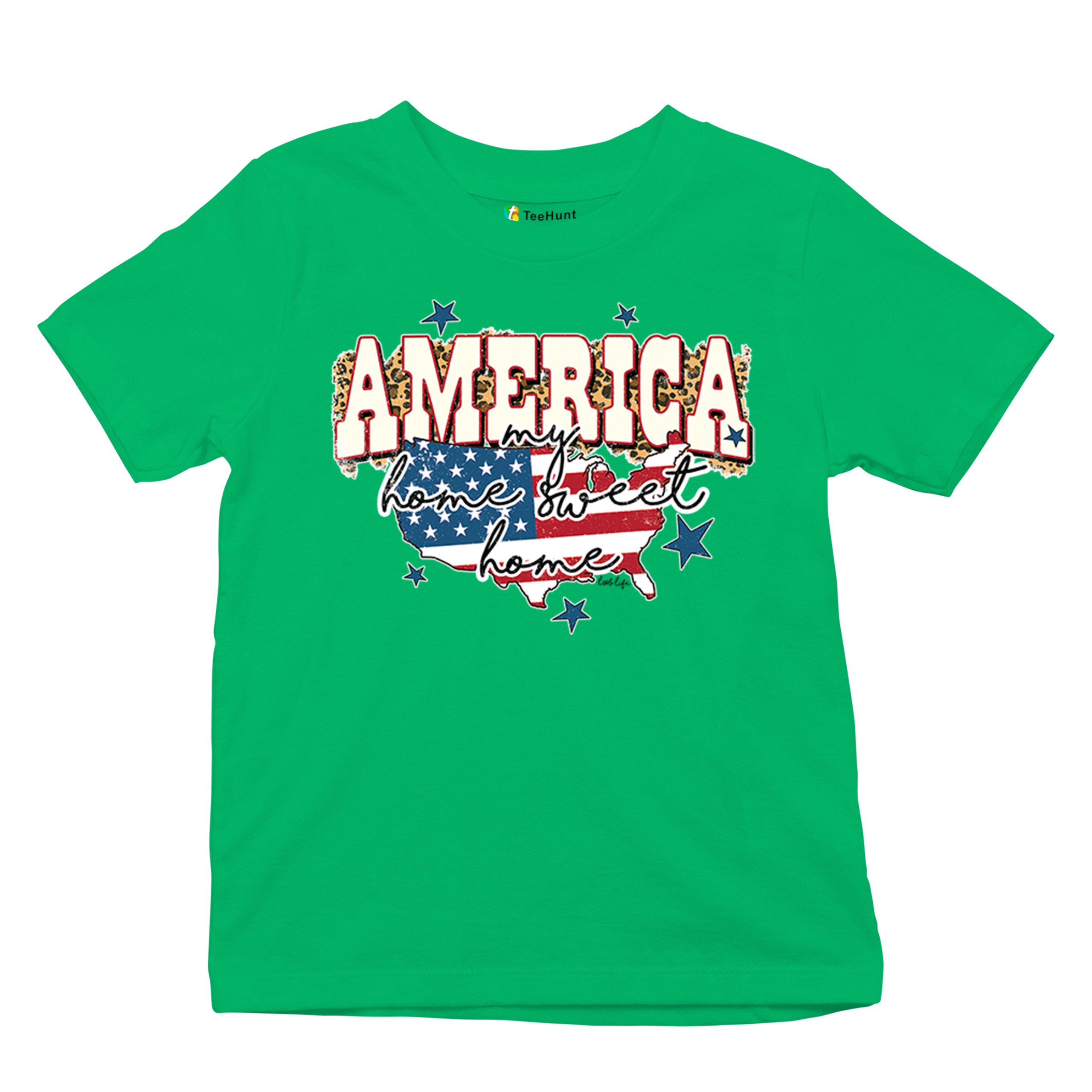 America My Home Sweet Home Youth T-shirt 4th of July Patriotic Flag Pride Kids - Picture 34 of 50