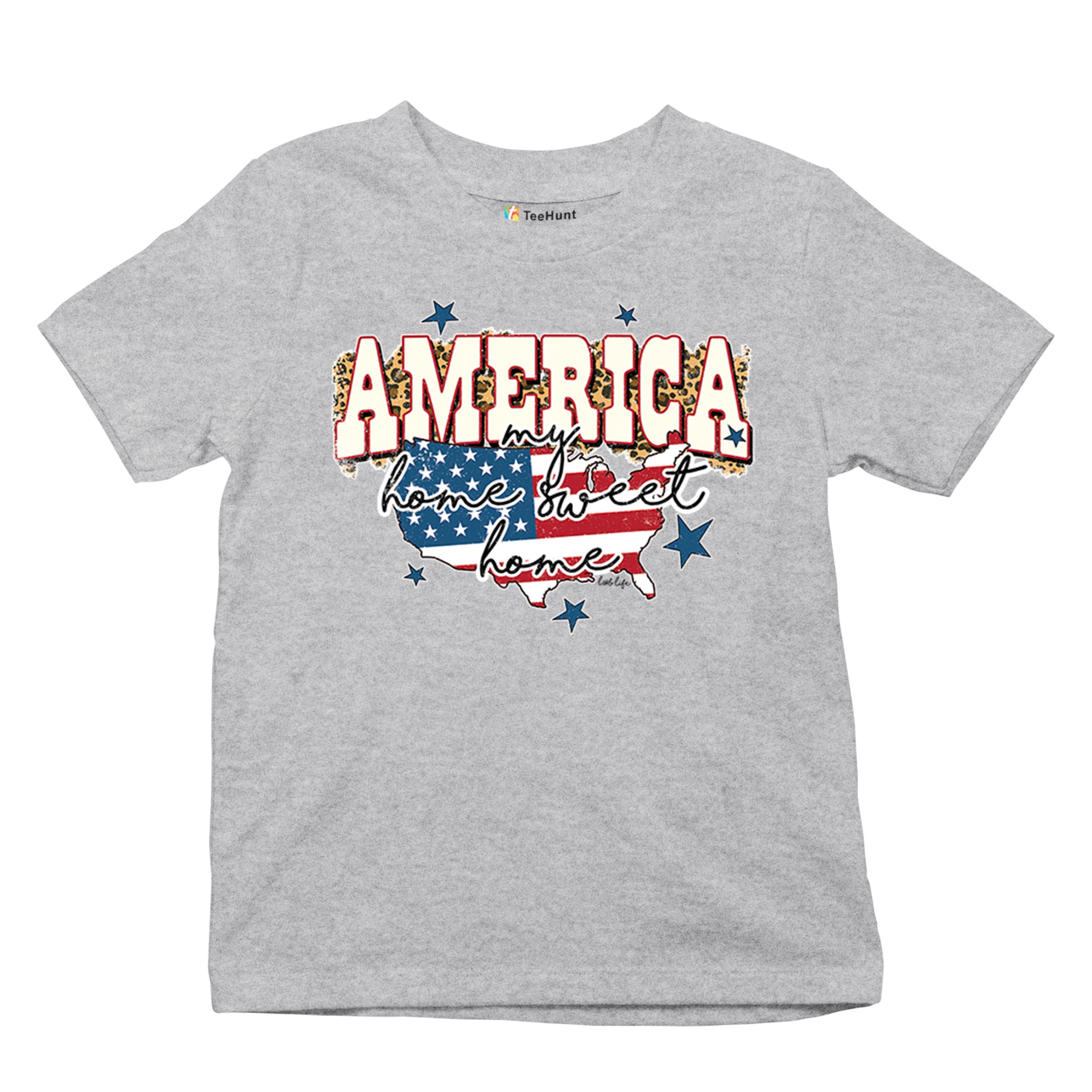 America My Home Sweet Home Youth T-shirt 4th of July Patriotic Flag Pride Kids - Picture 13 of 50