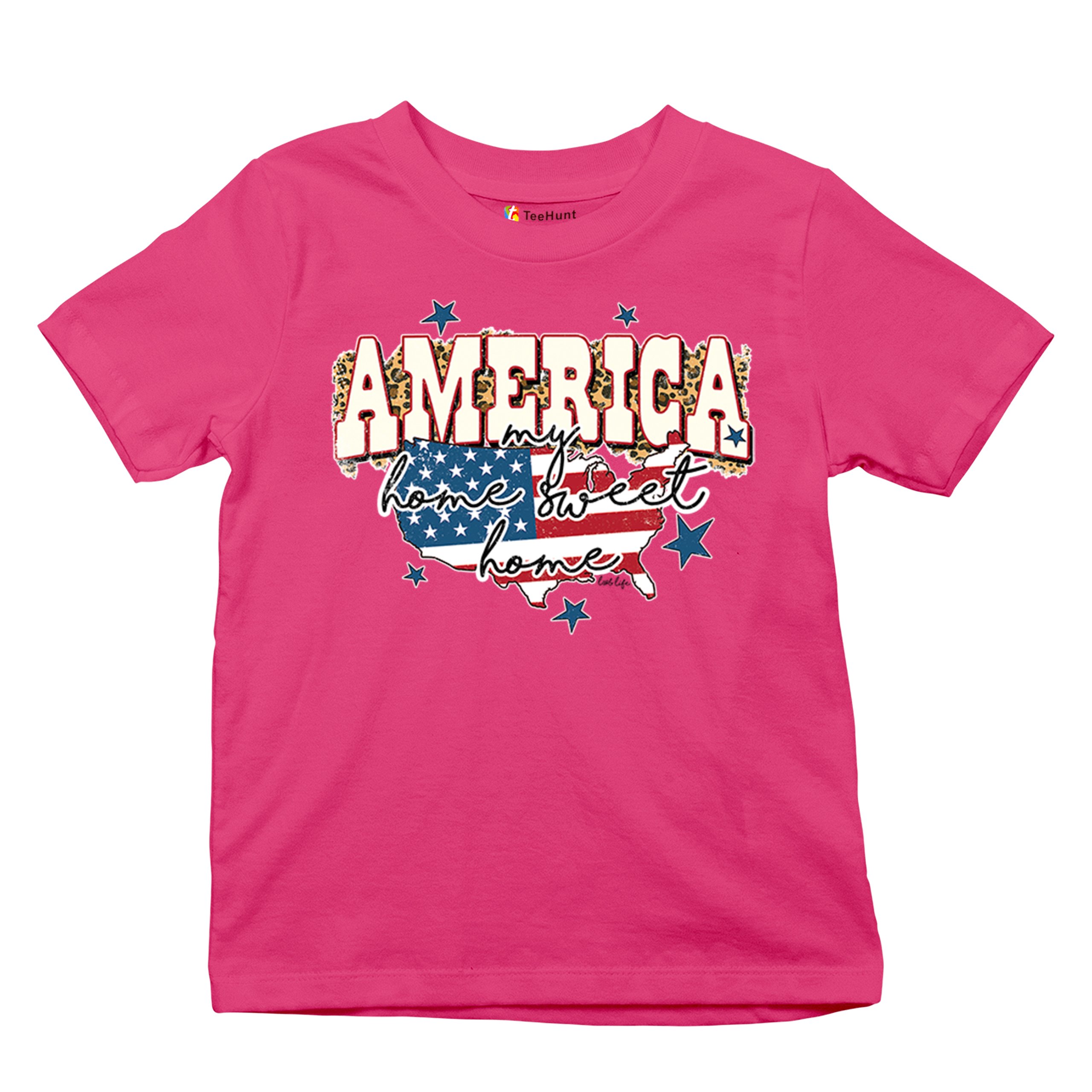 America My Home Sweet Home Youth T-shirt 4th of July Patriotic Flag Pride Kids - Picture 48 of 50