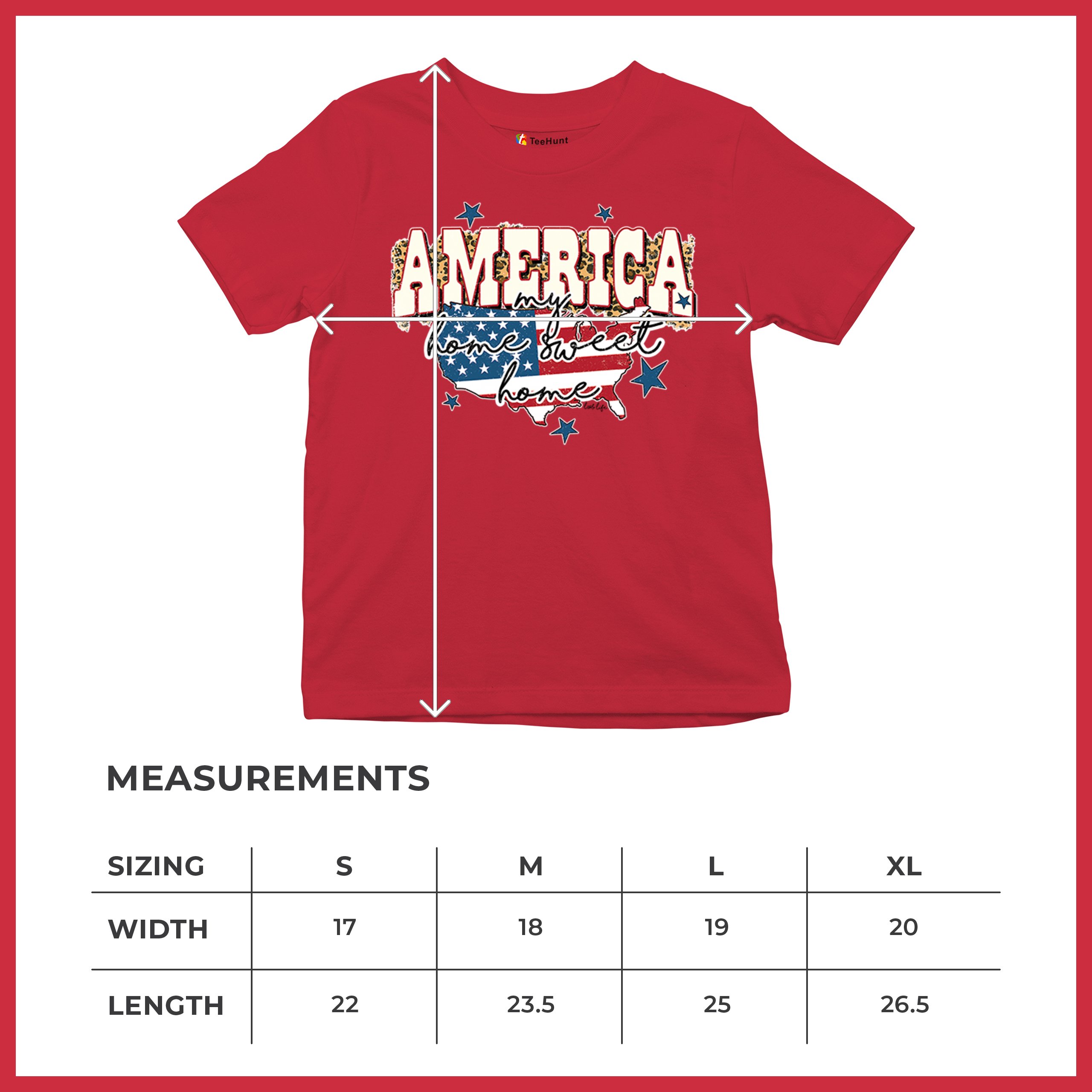 America My Home Sweet Home Youth T-shirt 4th of July Patriotic Flag Pride Kids - Picture 22 of 50