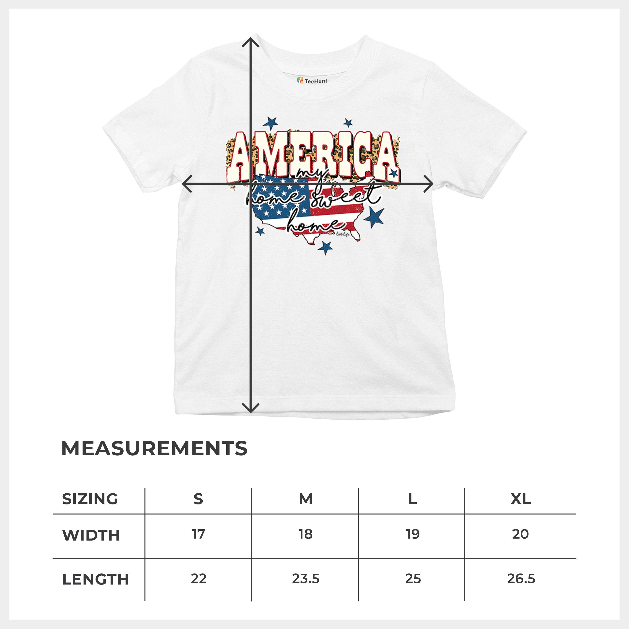America My Home Sweet Home Youth T-shirt 4th of July Patriotic Flag Pride Kids - Picture 29 of 50